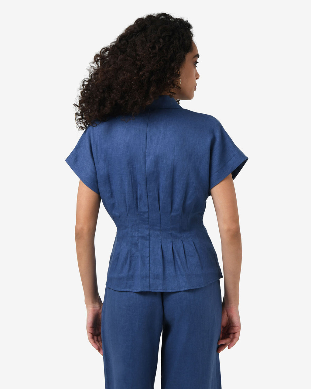 Ami Linen Pleated Tuck Shirt