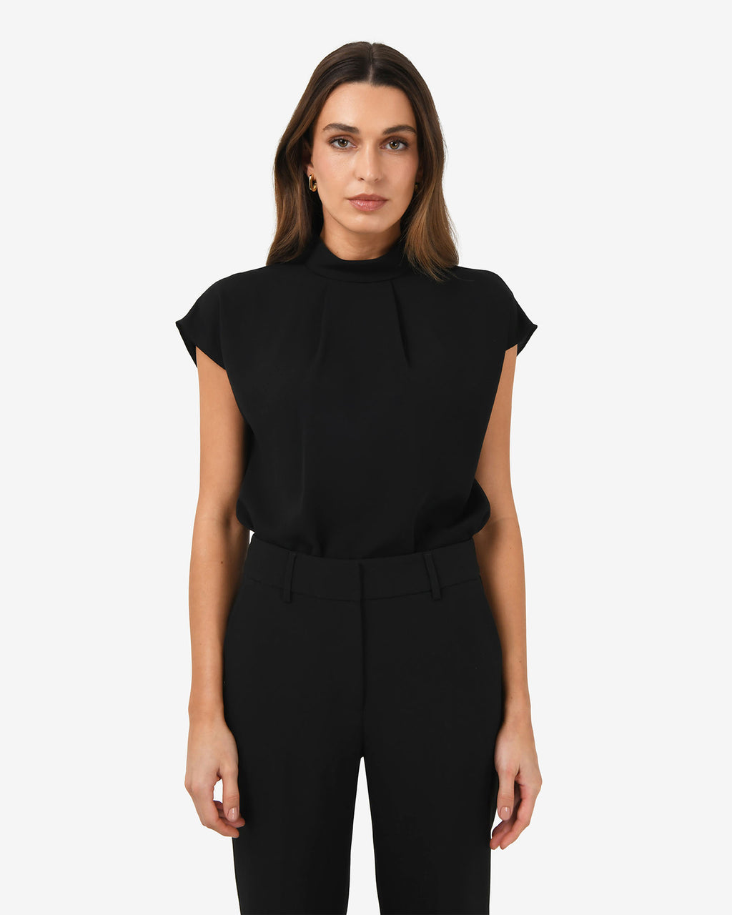Tiara High Neck Shell Top