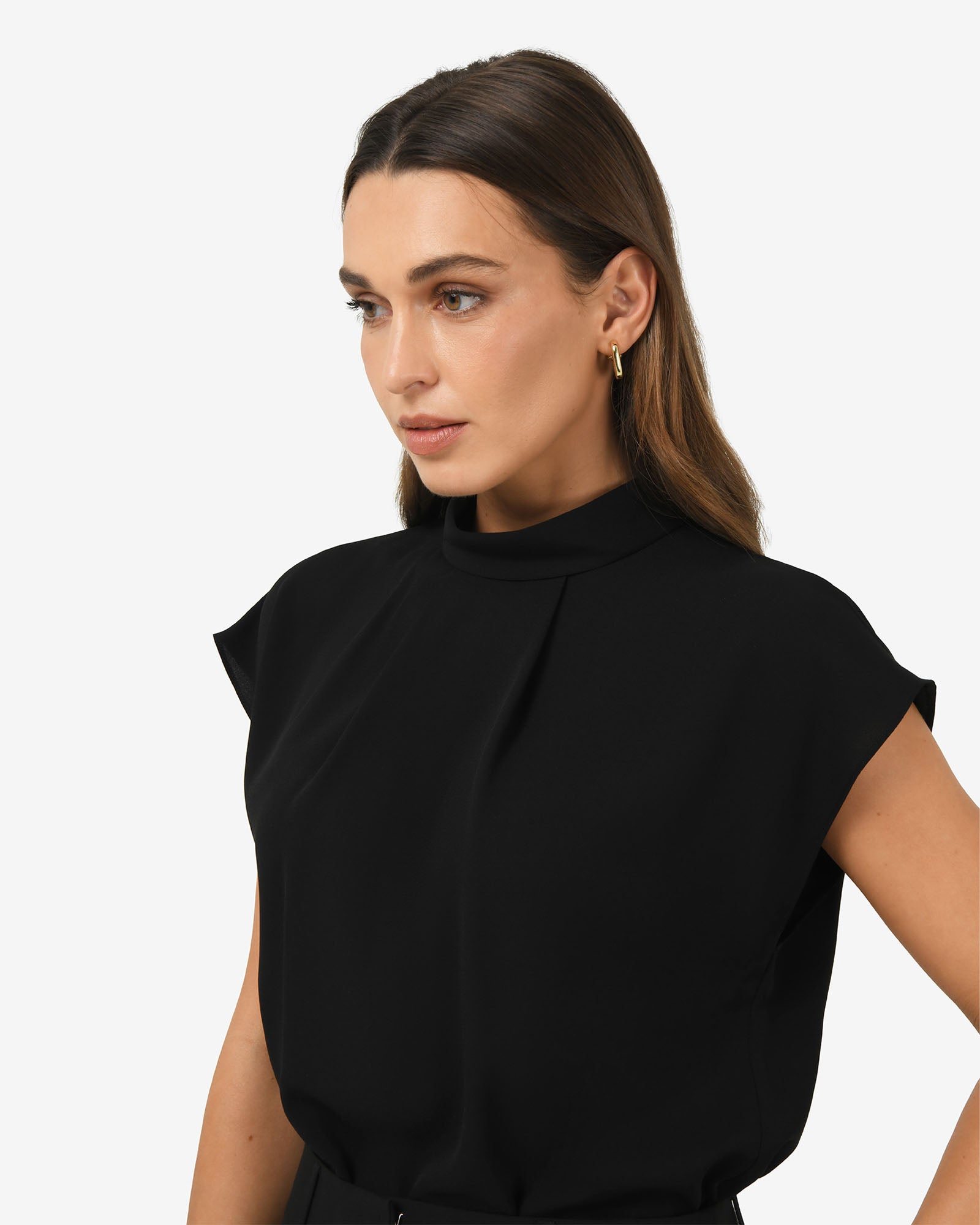 Tiara High Neck Shell Top