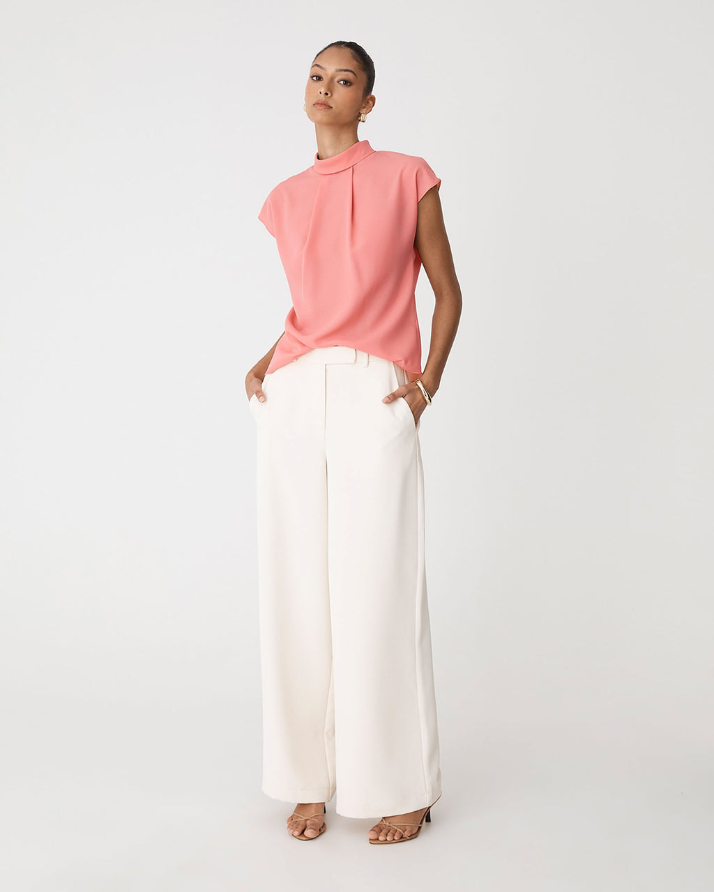 Tiara High Neck Shell Top