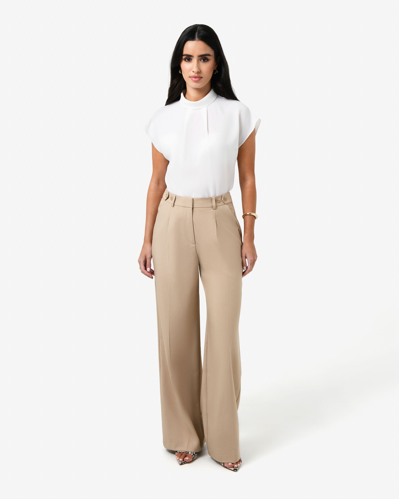Tiara High Neck Shell Top