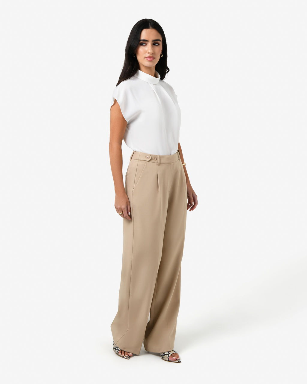 Tiara High Neck Shell Top
