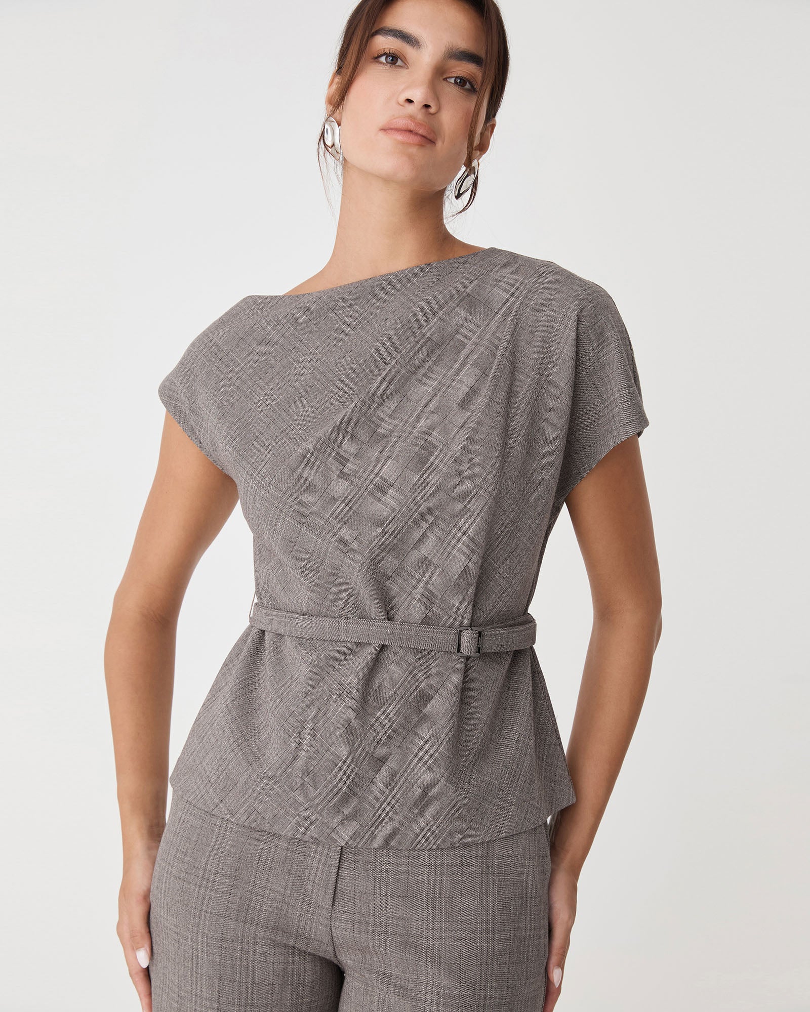 Loretta Pleat Belted Top