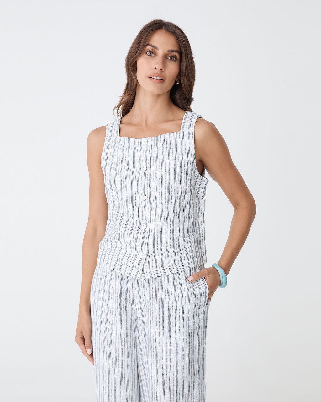 Milos Button Through Shell Top