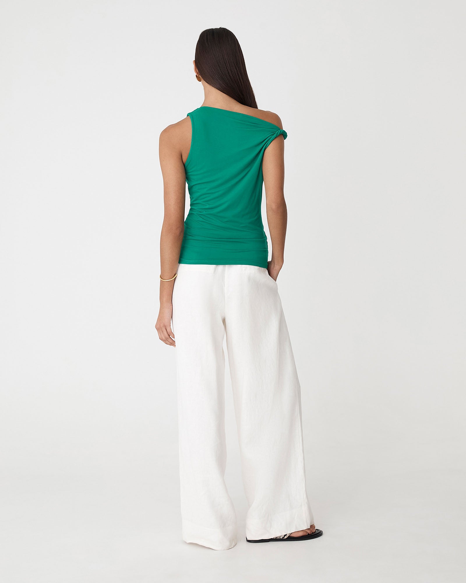 Cici Bamboo Twist Shoulder Top