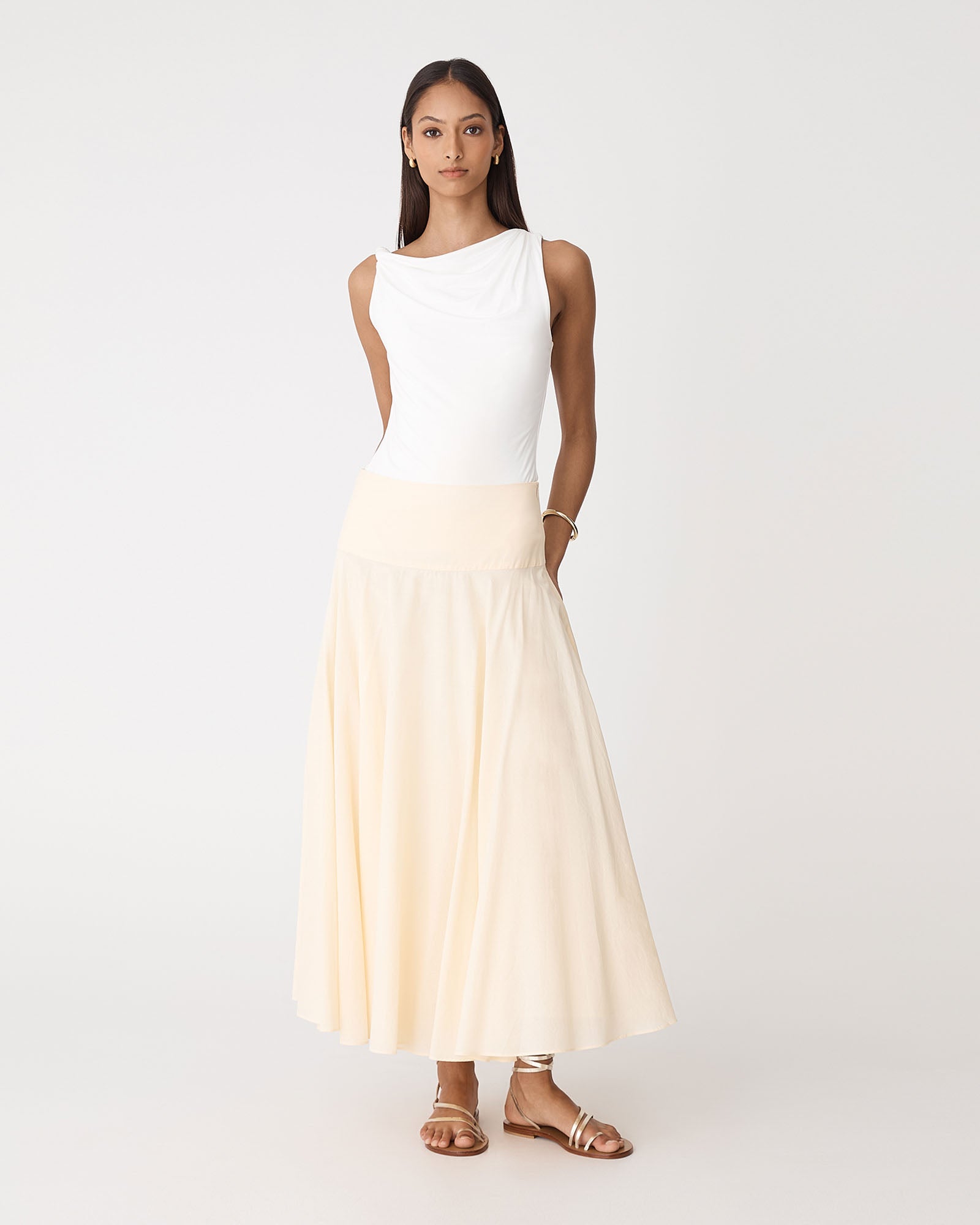 Cici Bamboo Twist Shoulder Top
