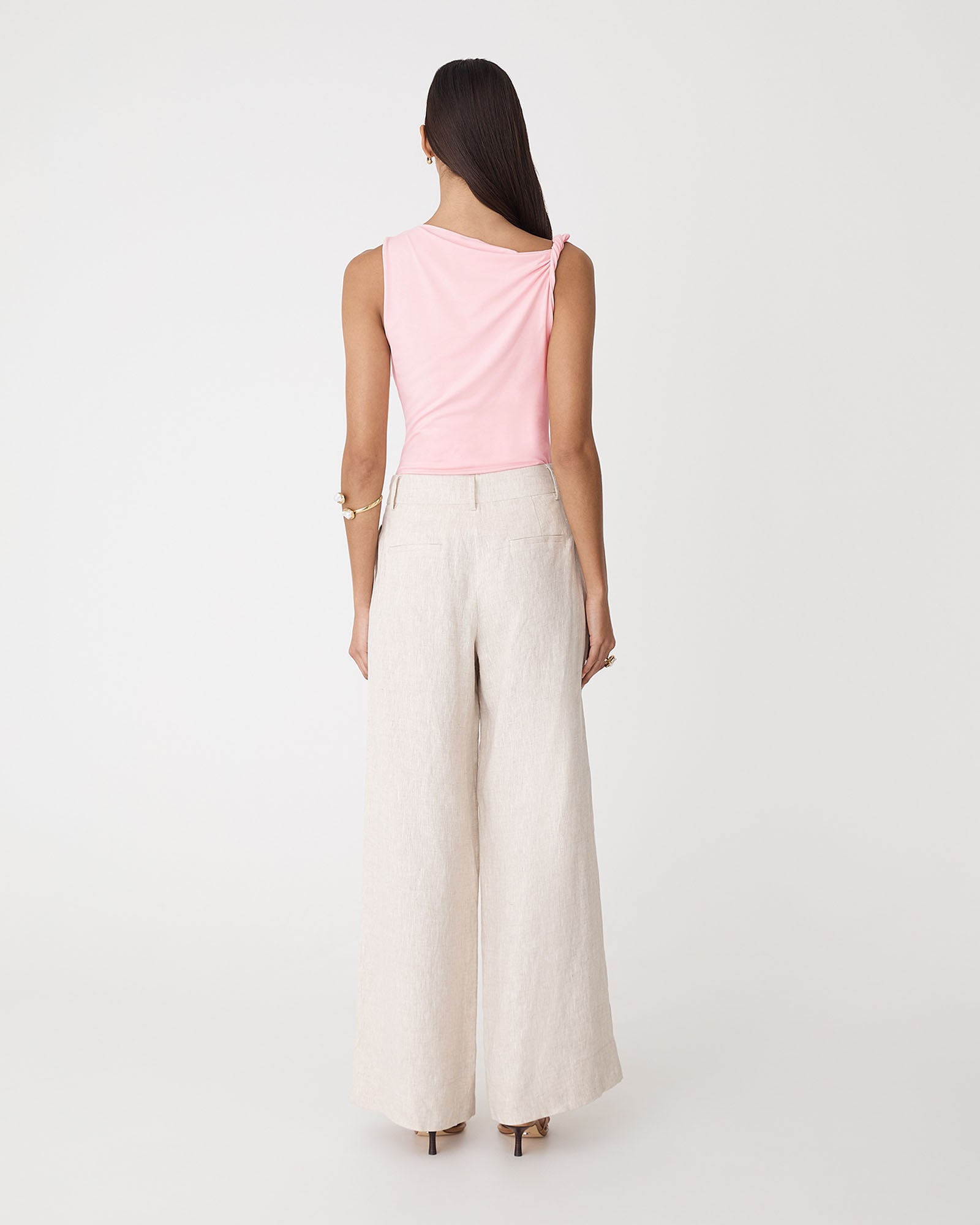 Cici Bamboo Twist Shoulder Top