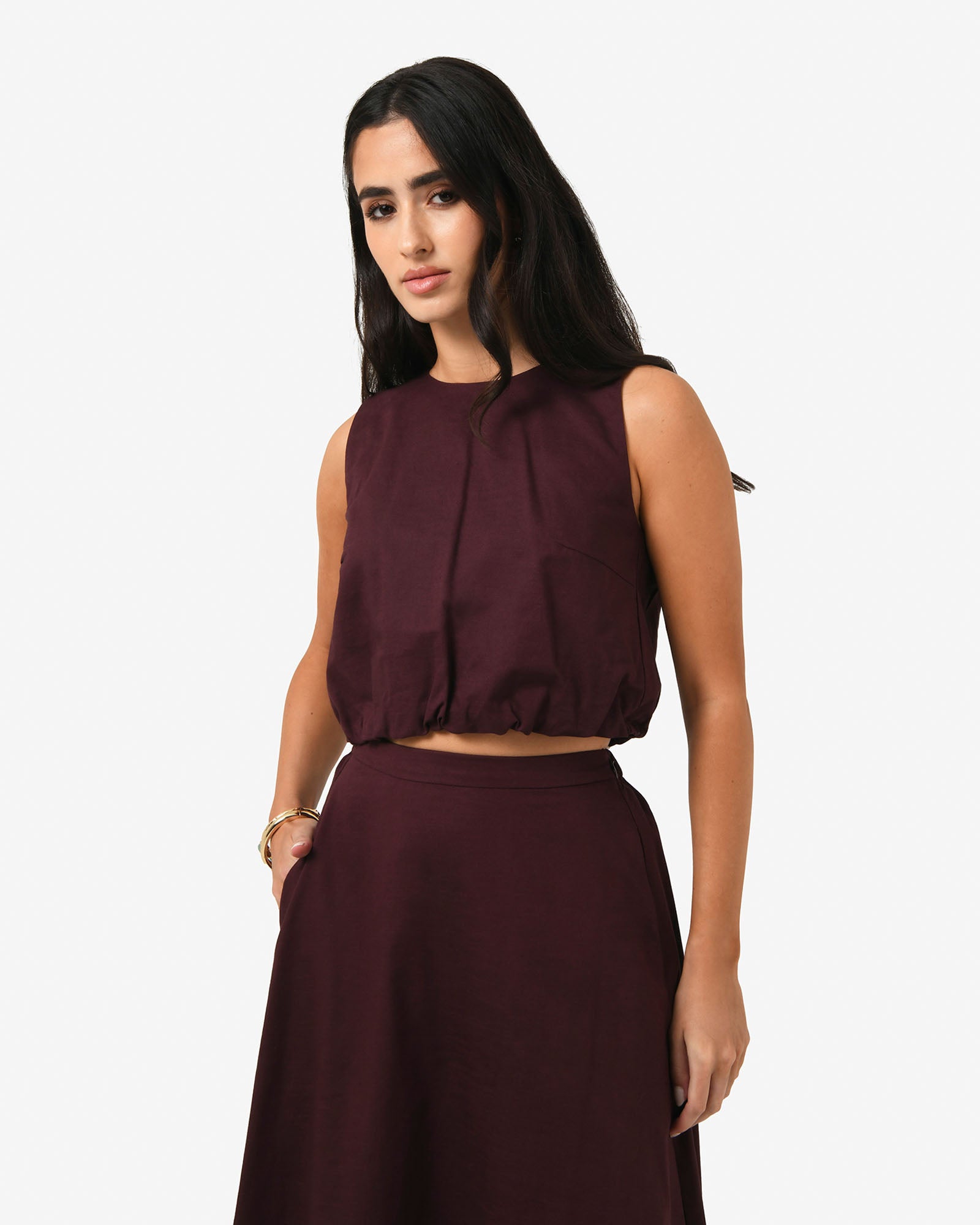 Kenya 2 Ruched Linen Top