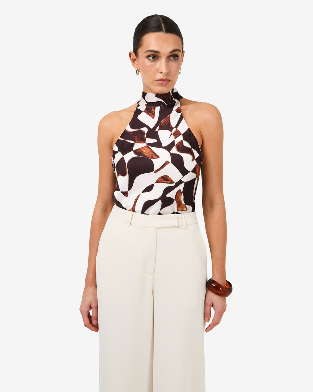 Hazel Printed Halter Neck Top