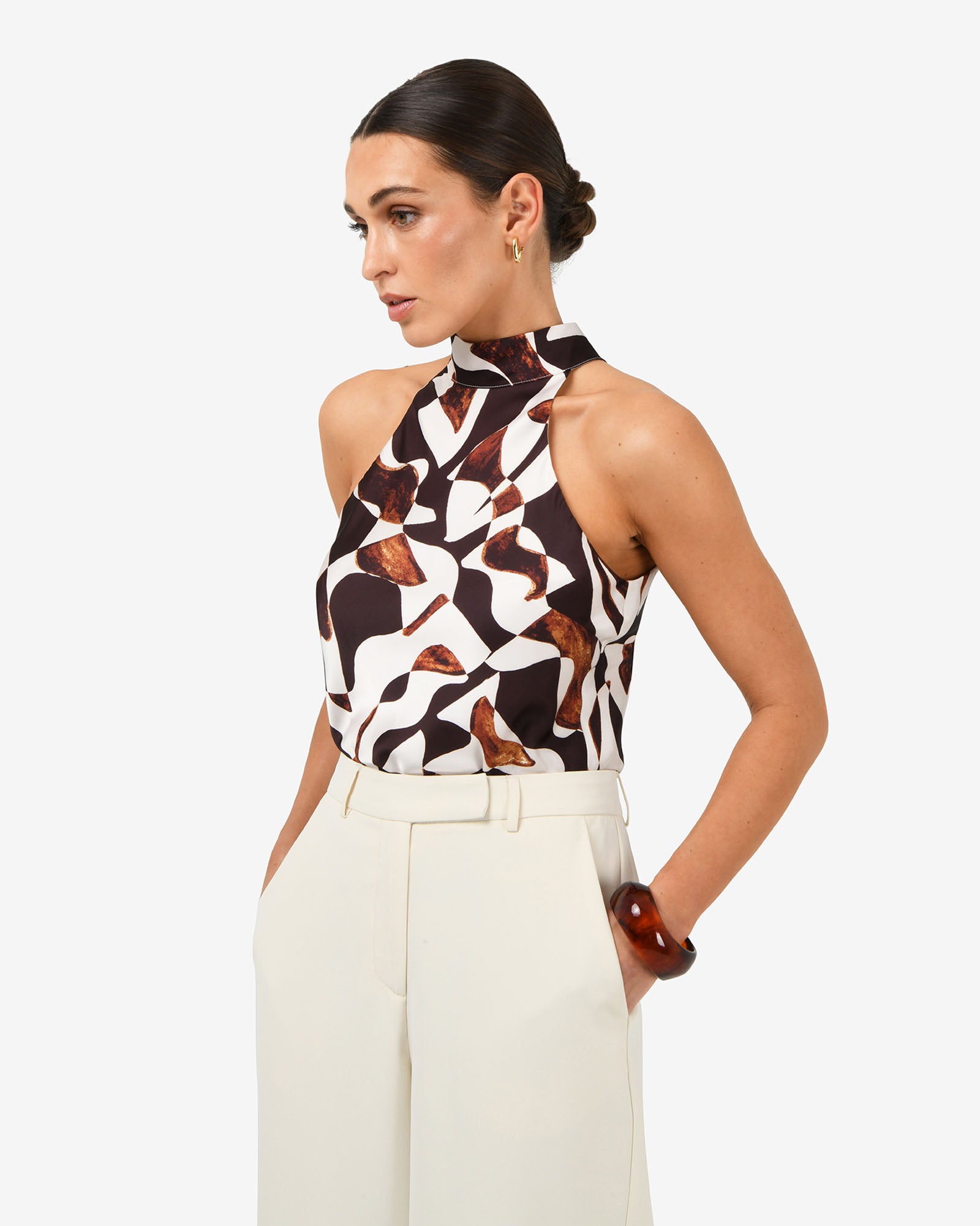 Hazel Printed Halter Neck Top