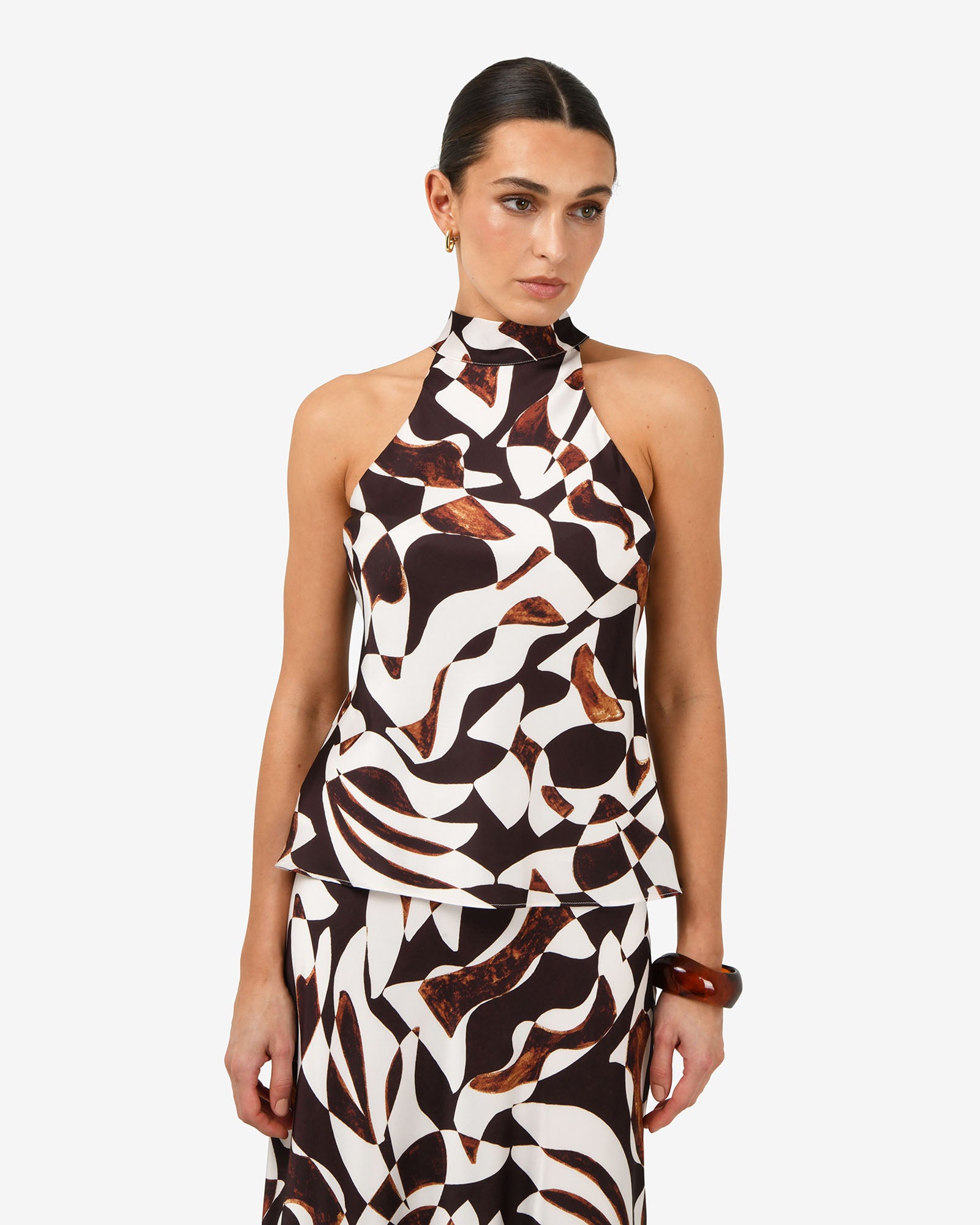 Hazel Printed Halter Neck Top
