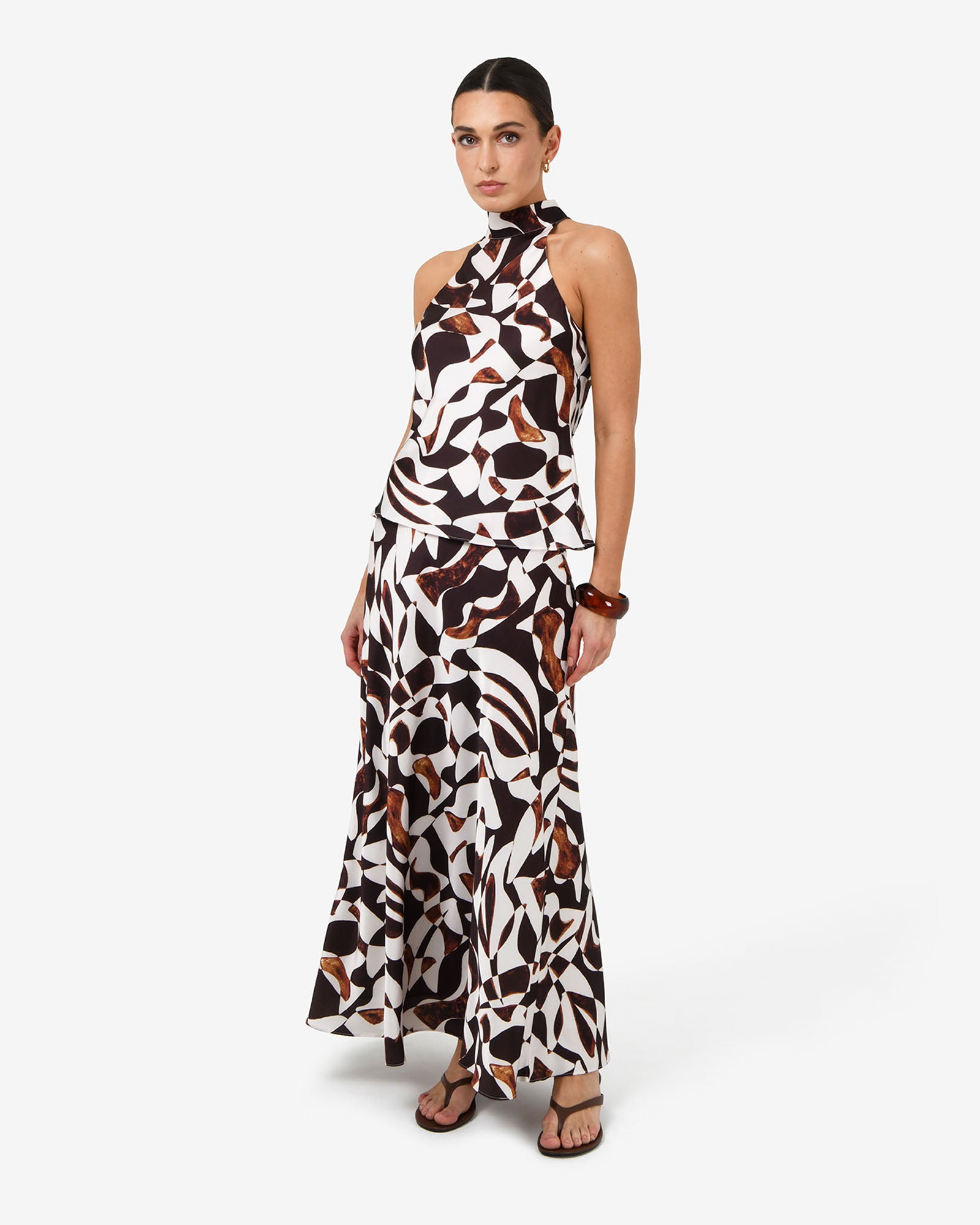 Hazel Printed Halter Neck Top