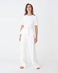 Jade Linen Peplum Top
