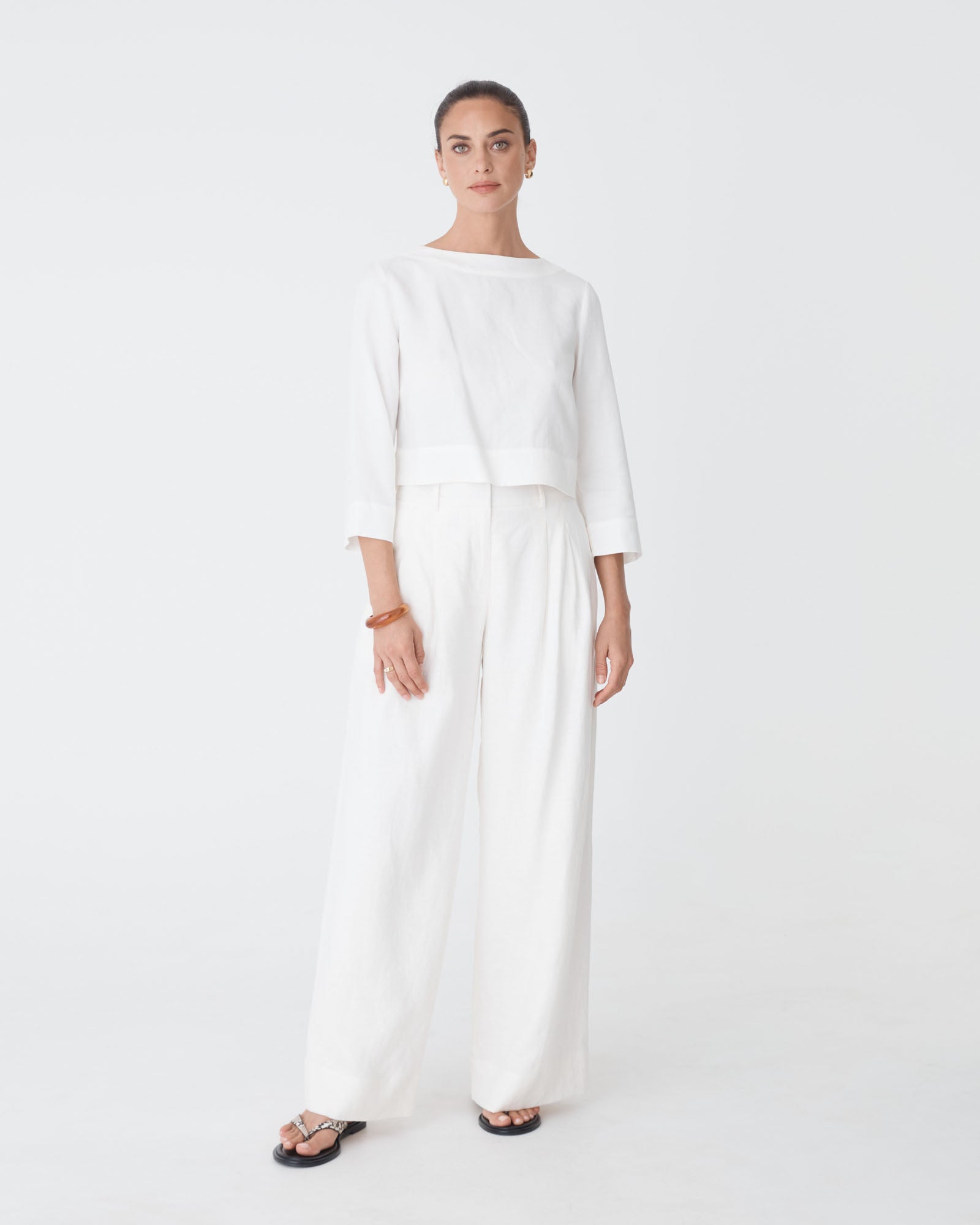 Emma Button Back Linen Top