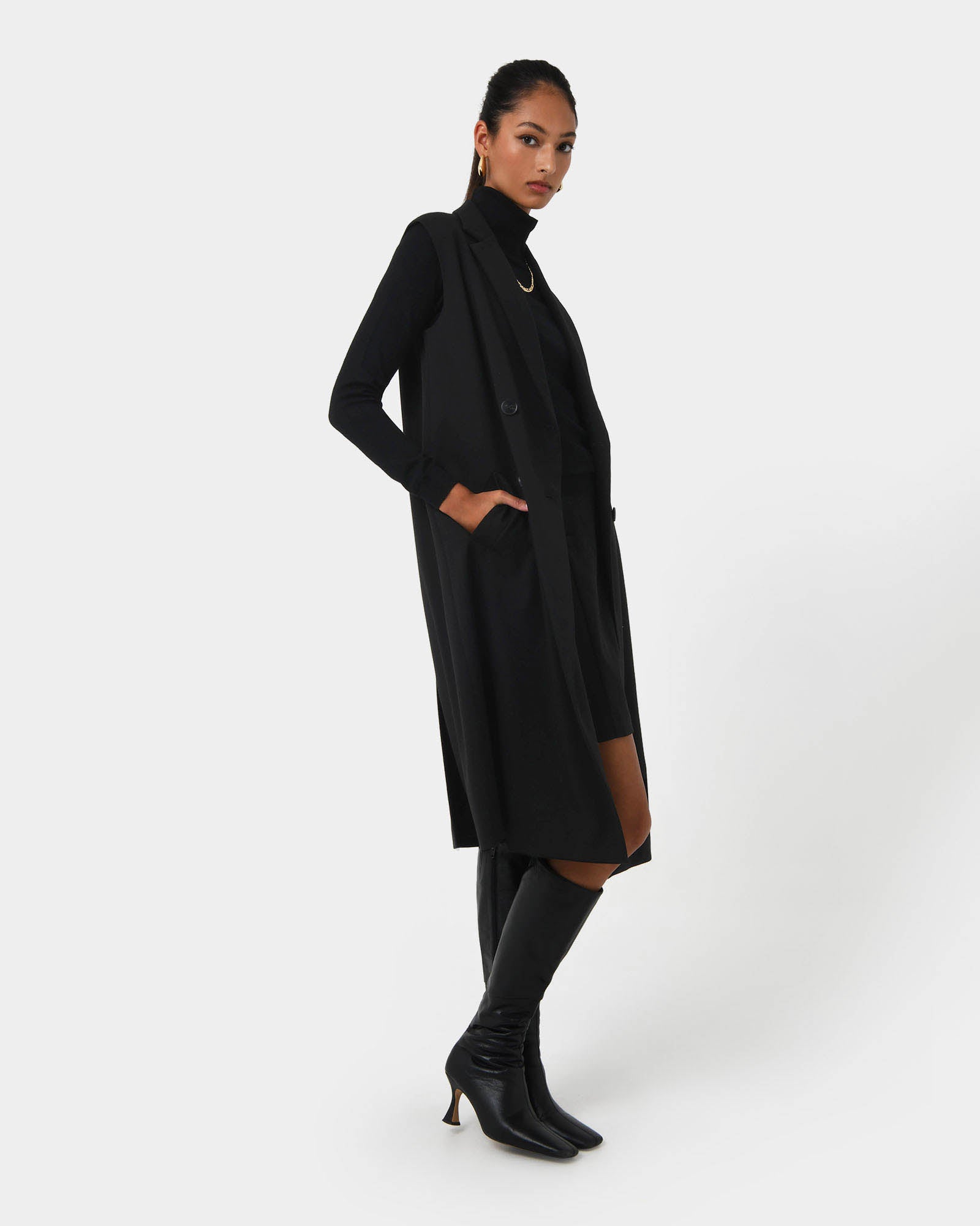 Kiya Longline Sleeveless Vest