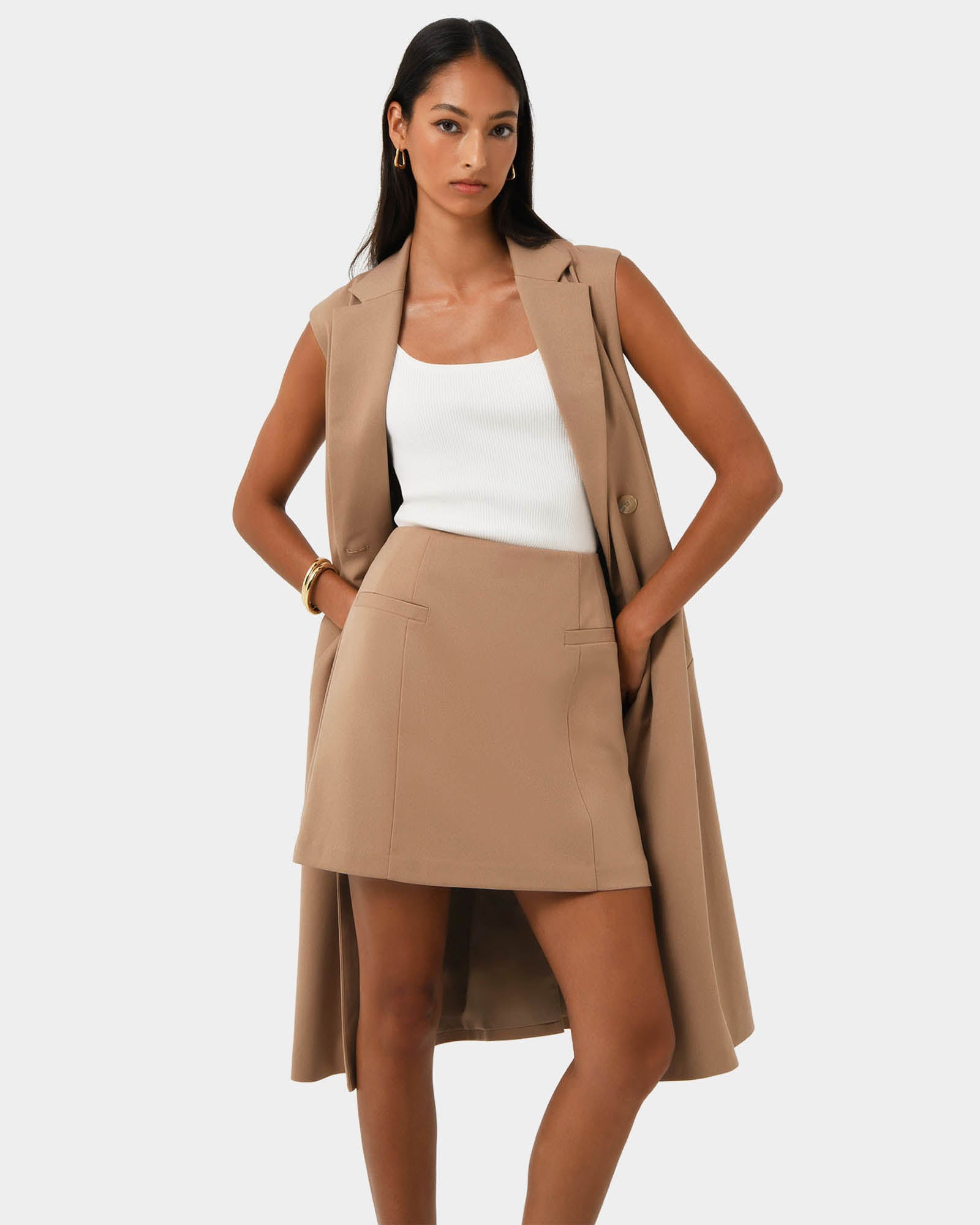 Kiya Longline Sleeveless Vest
