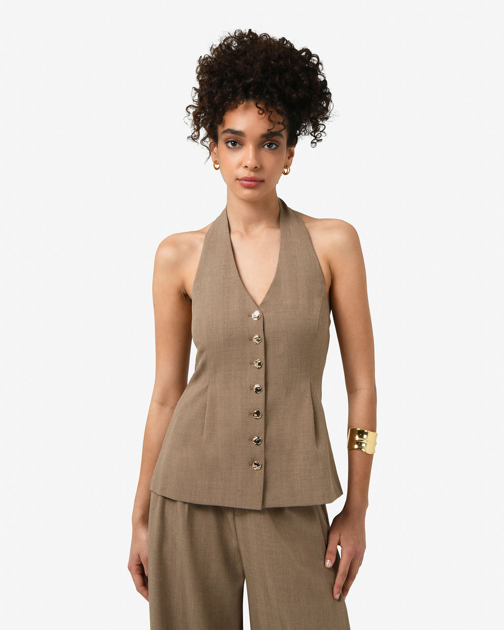 Lola Halter Neck Peplum Vest