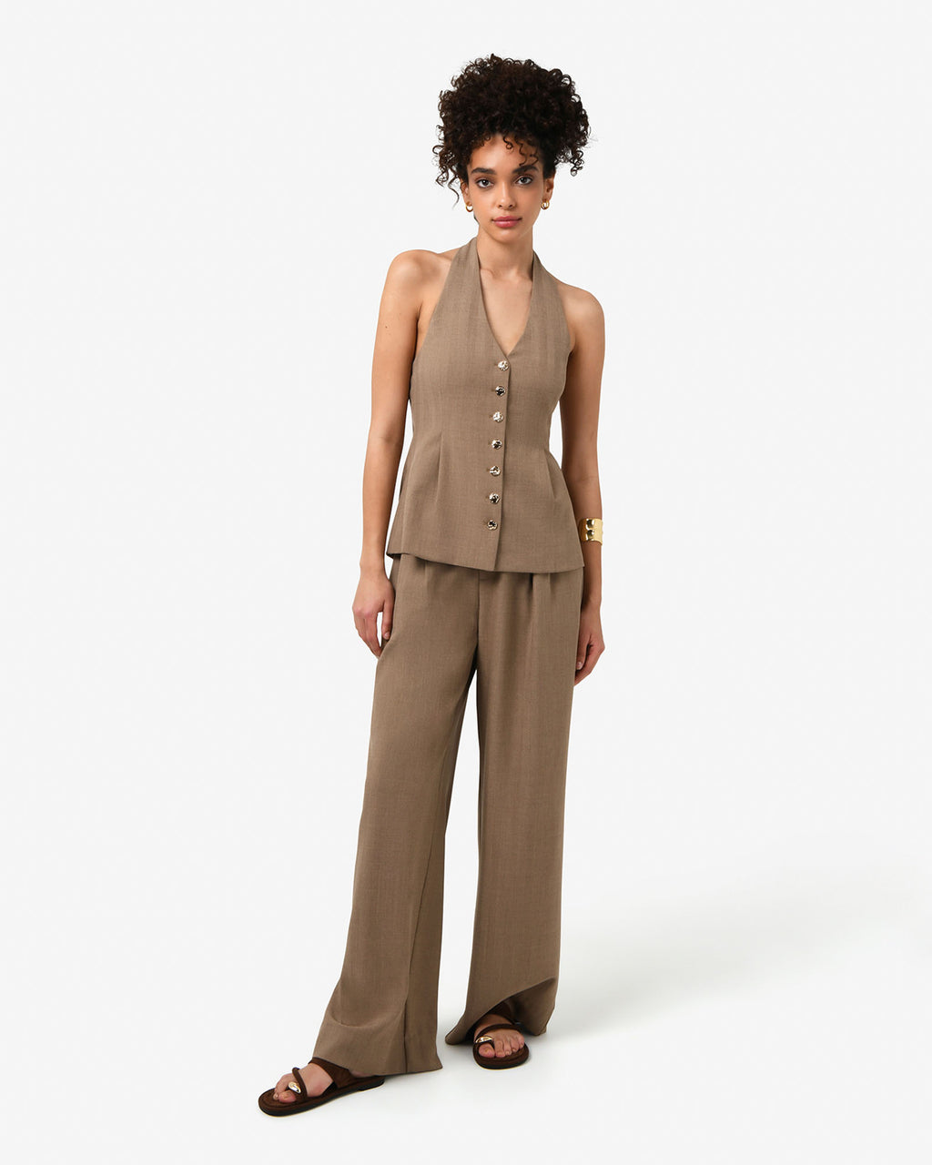 Lola Halter Neck Peplum Vest
