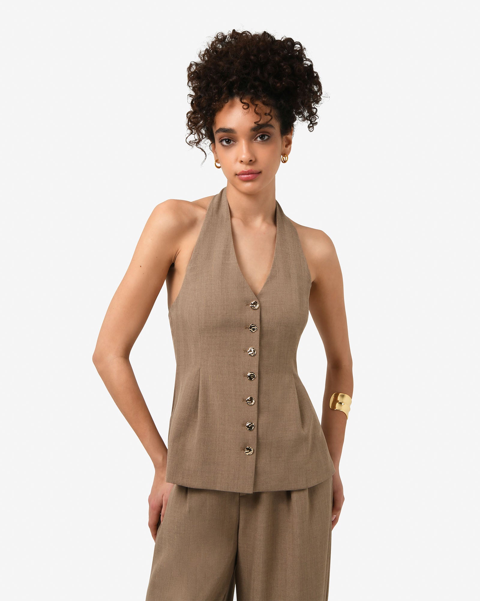 Lola Halter Neck Peplum Vest