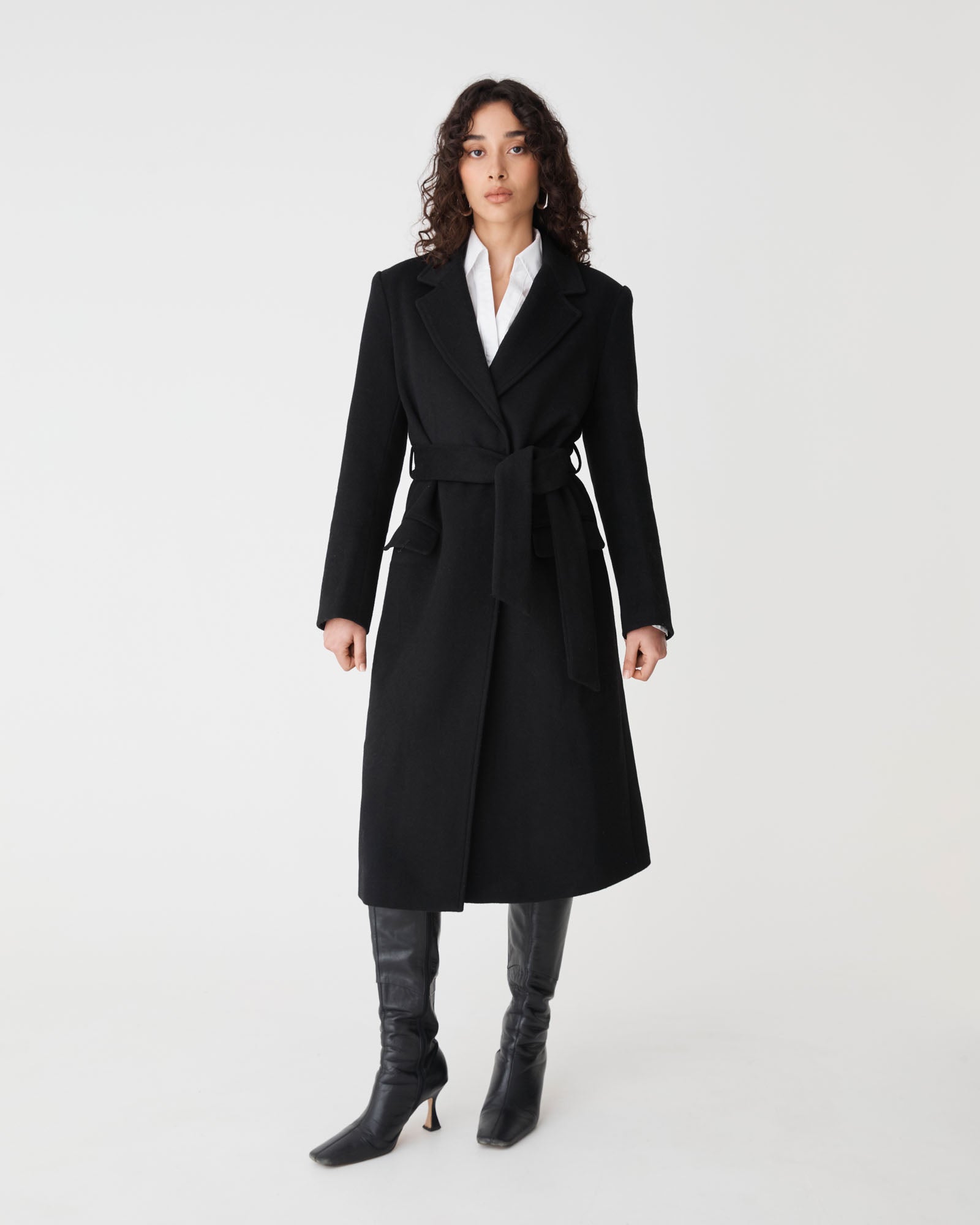 Orla Wool Blend Tie Waist Coat