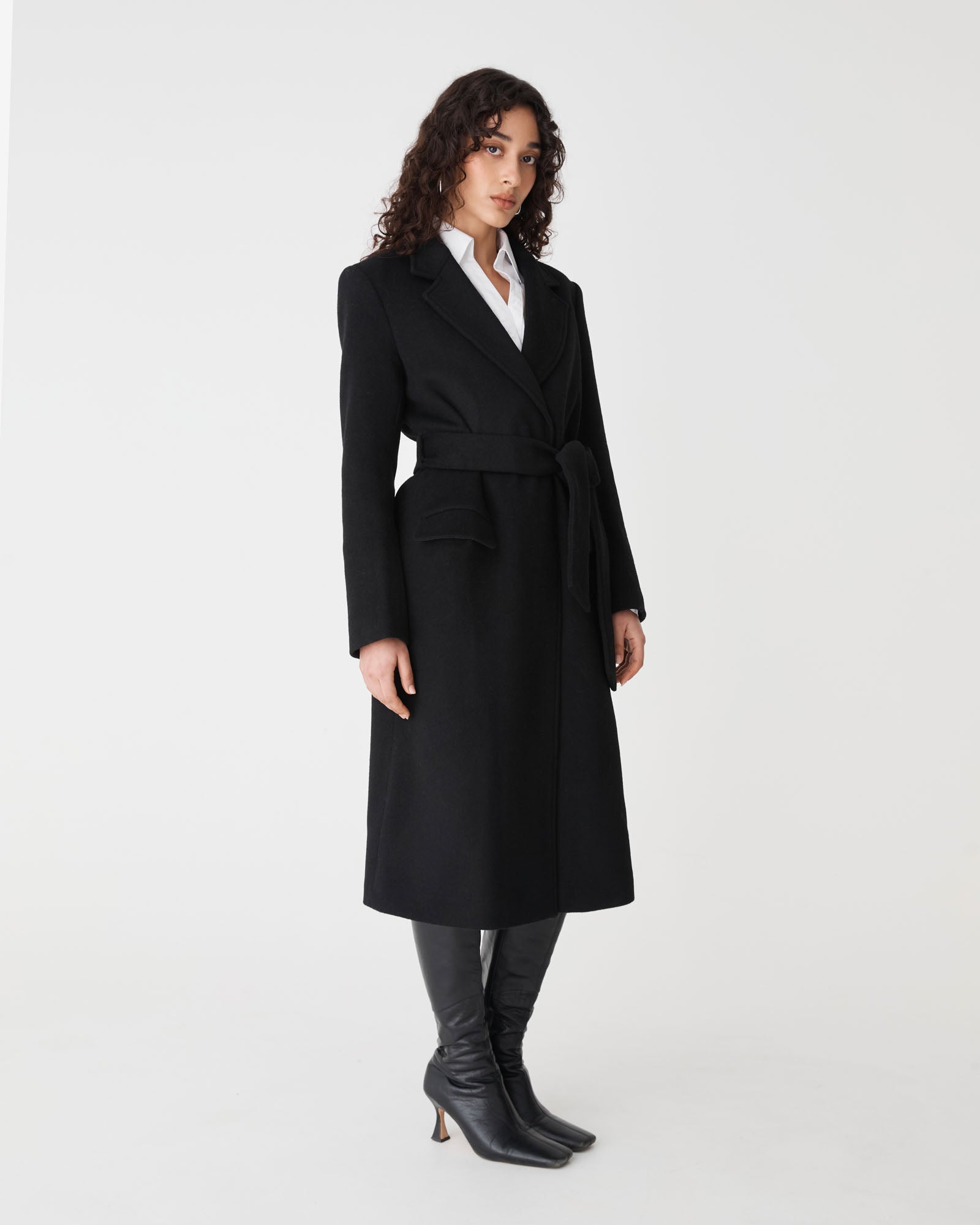 Orla Wool Blend Tie Waist Coat