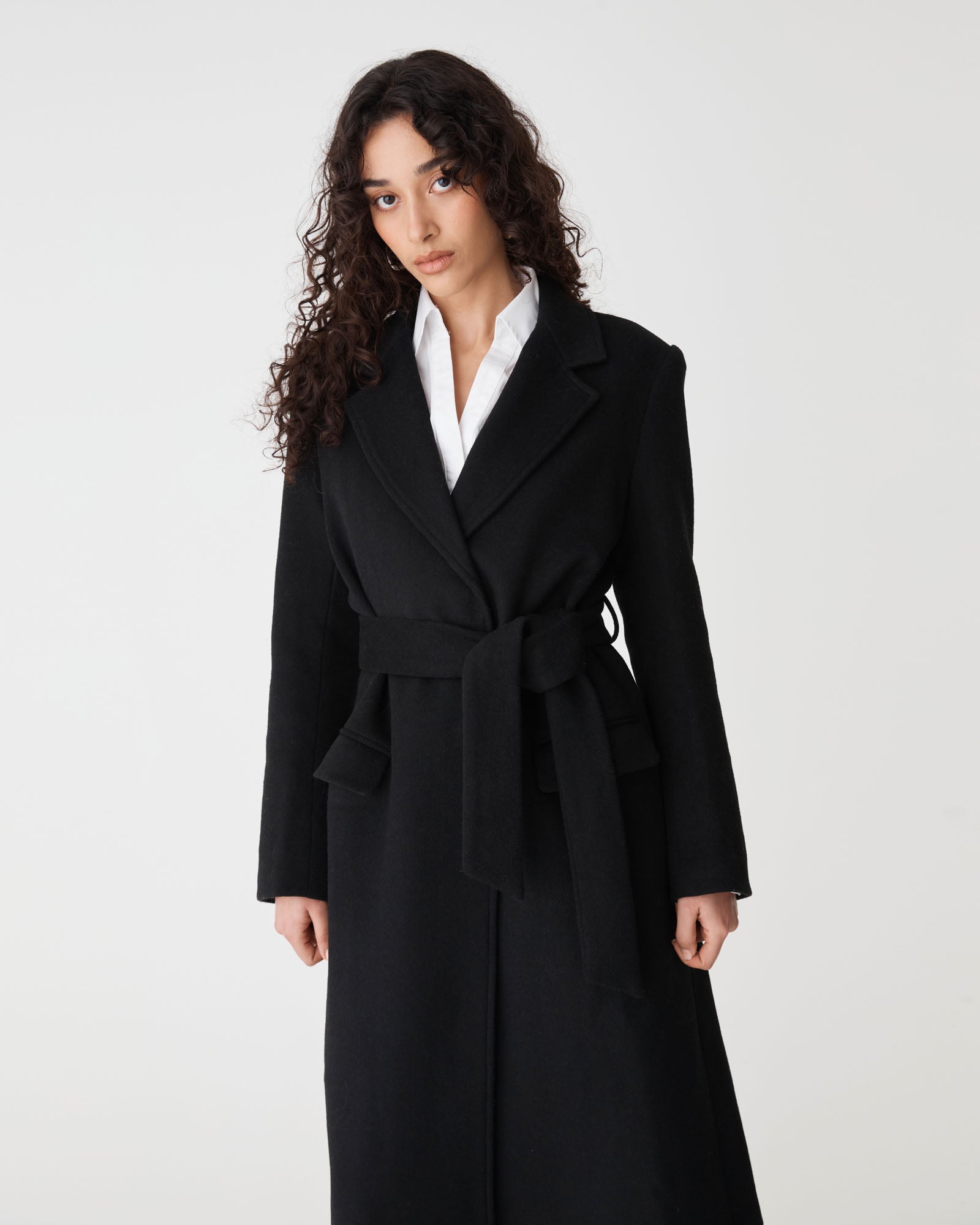 Orla Wool Blend Tie Waist Coat