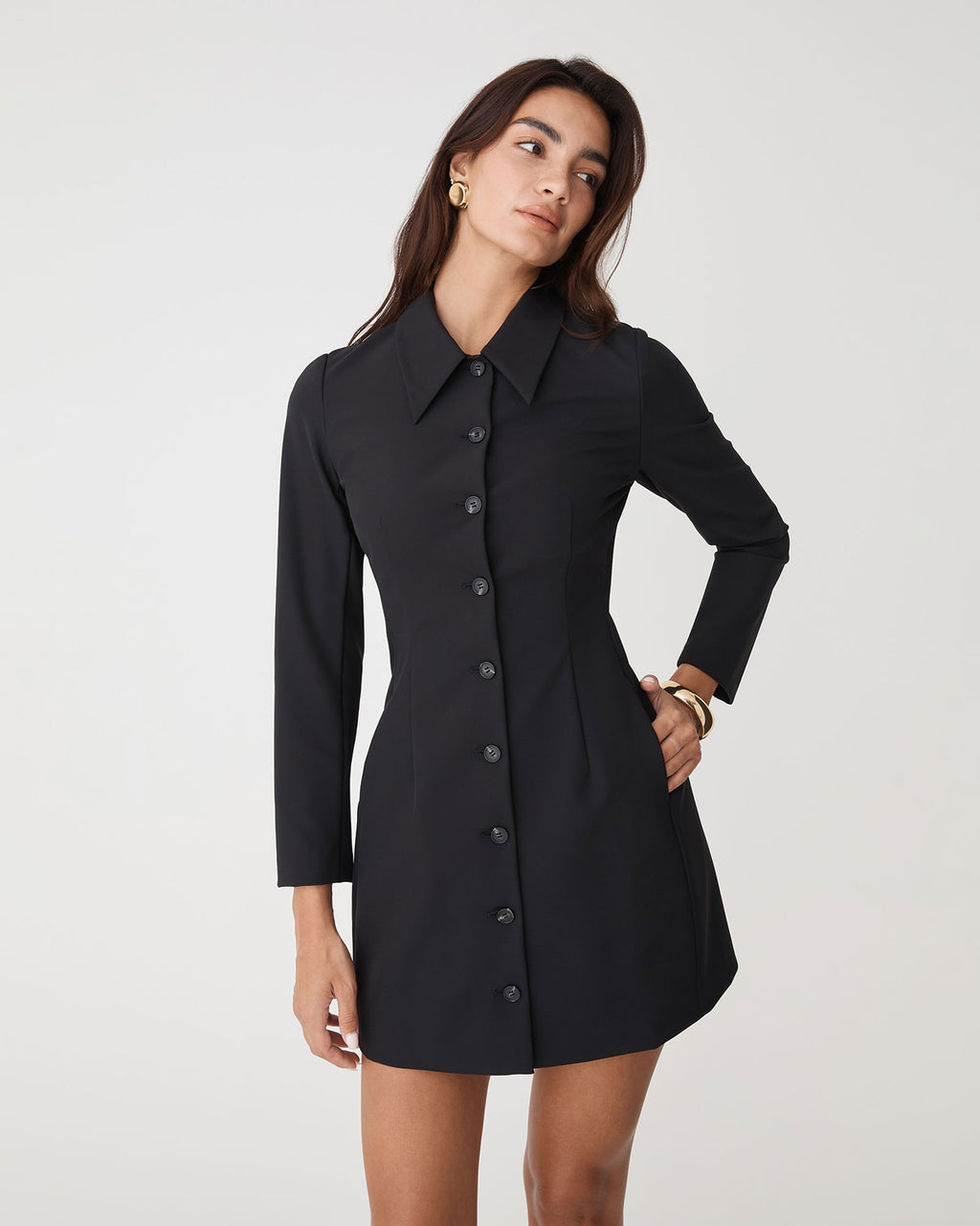 Thea Button Mini Dress