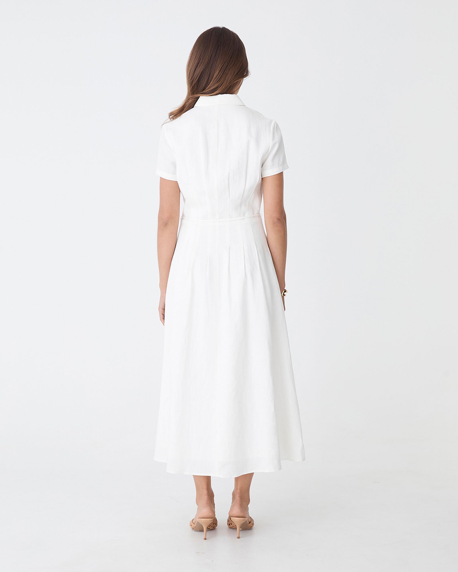 Sophie Pleat Waist Linen Dress
