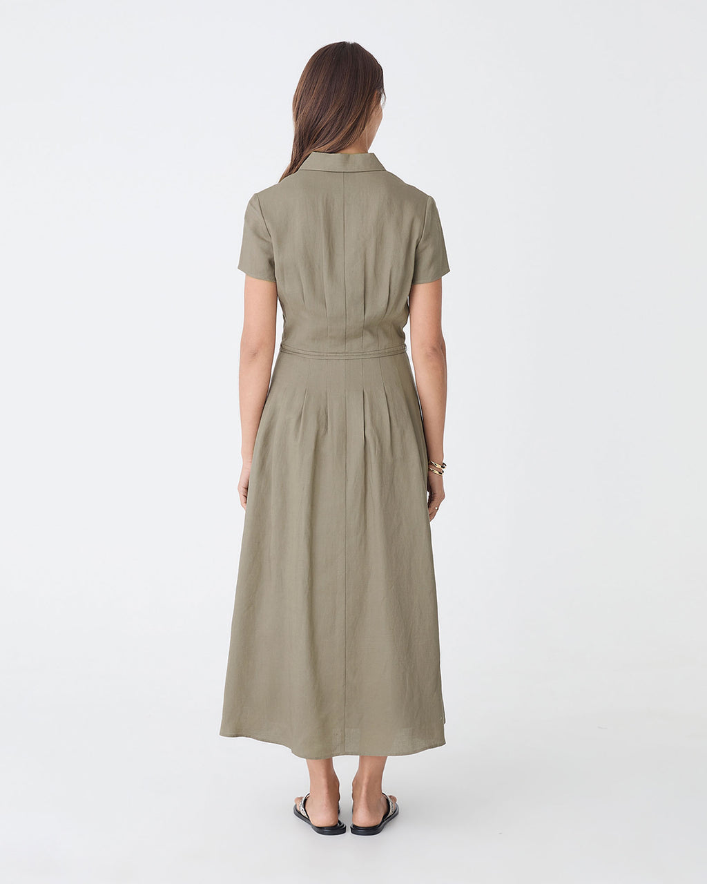 Sophie Pleat Waist Linen Dress