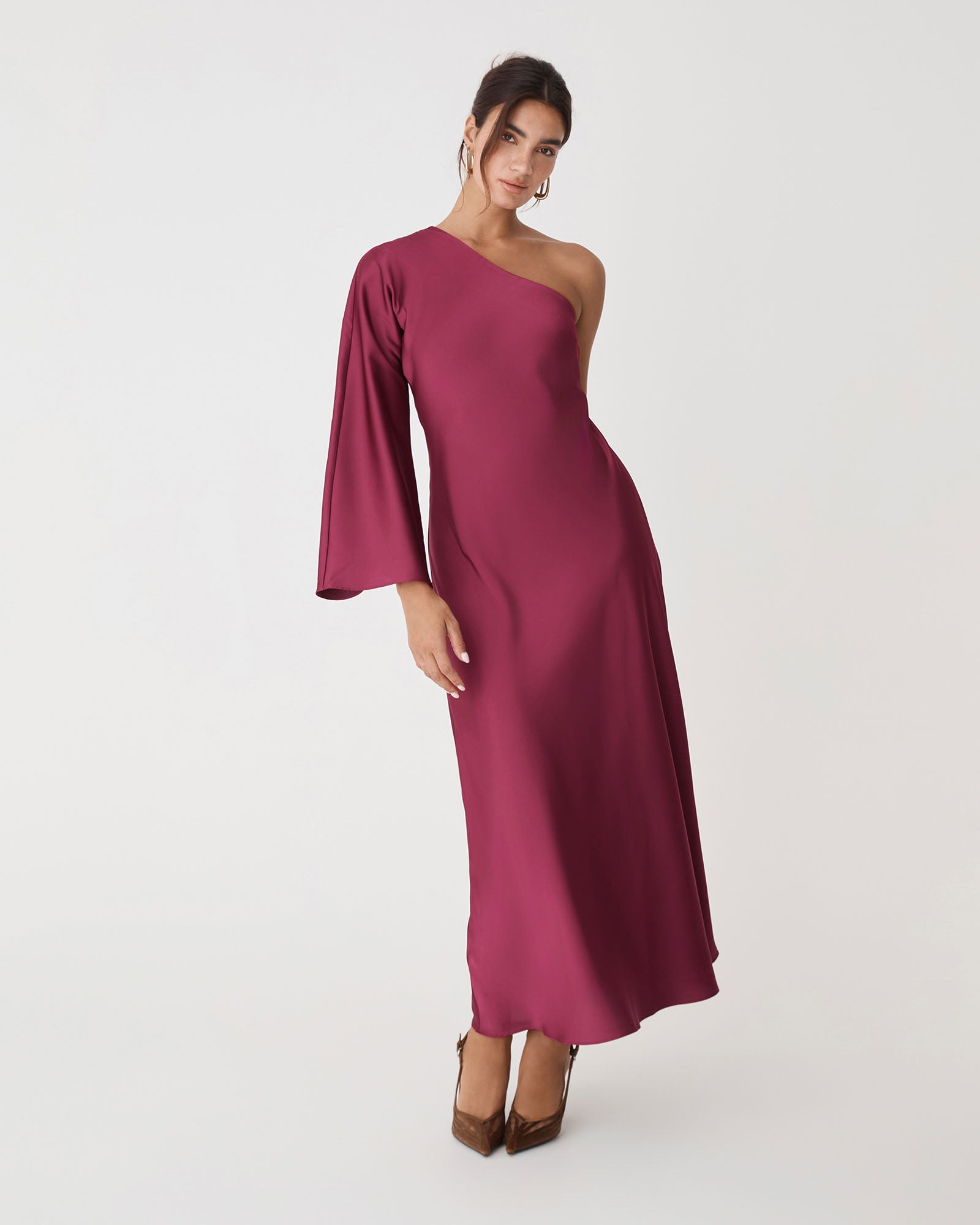 Cleo One Shoulder Satin Dress