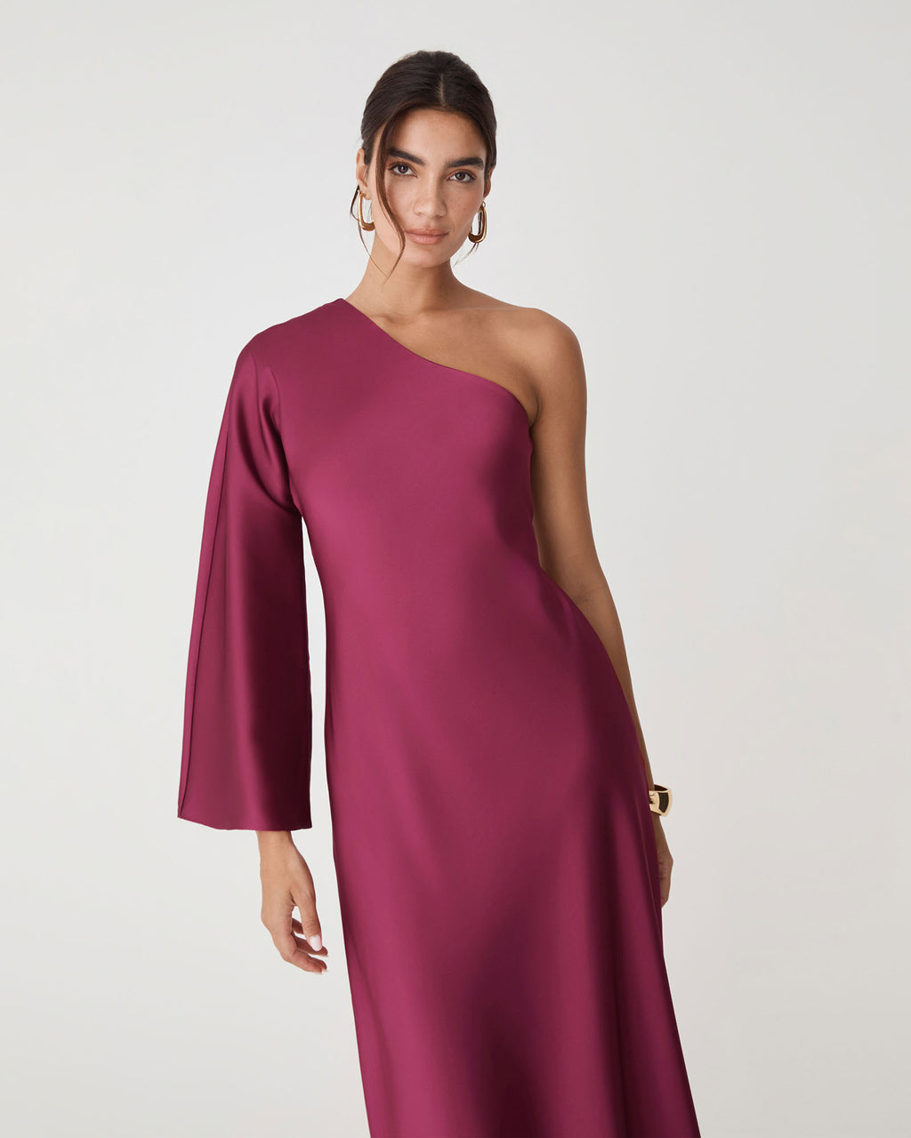 Cleo One Shoulder Satin Dress