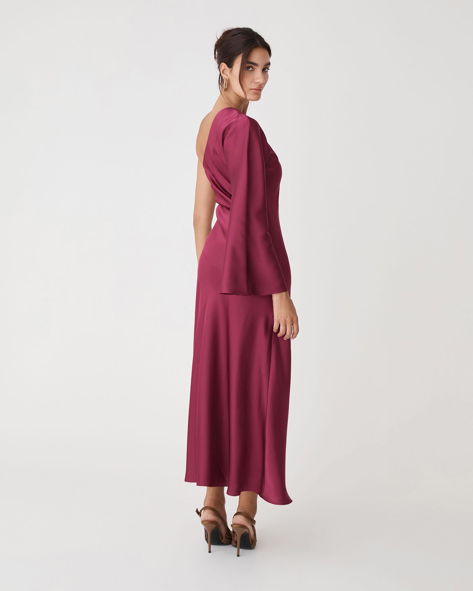 Cleo One Shoulder Satin Dress