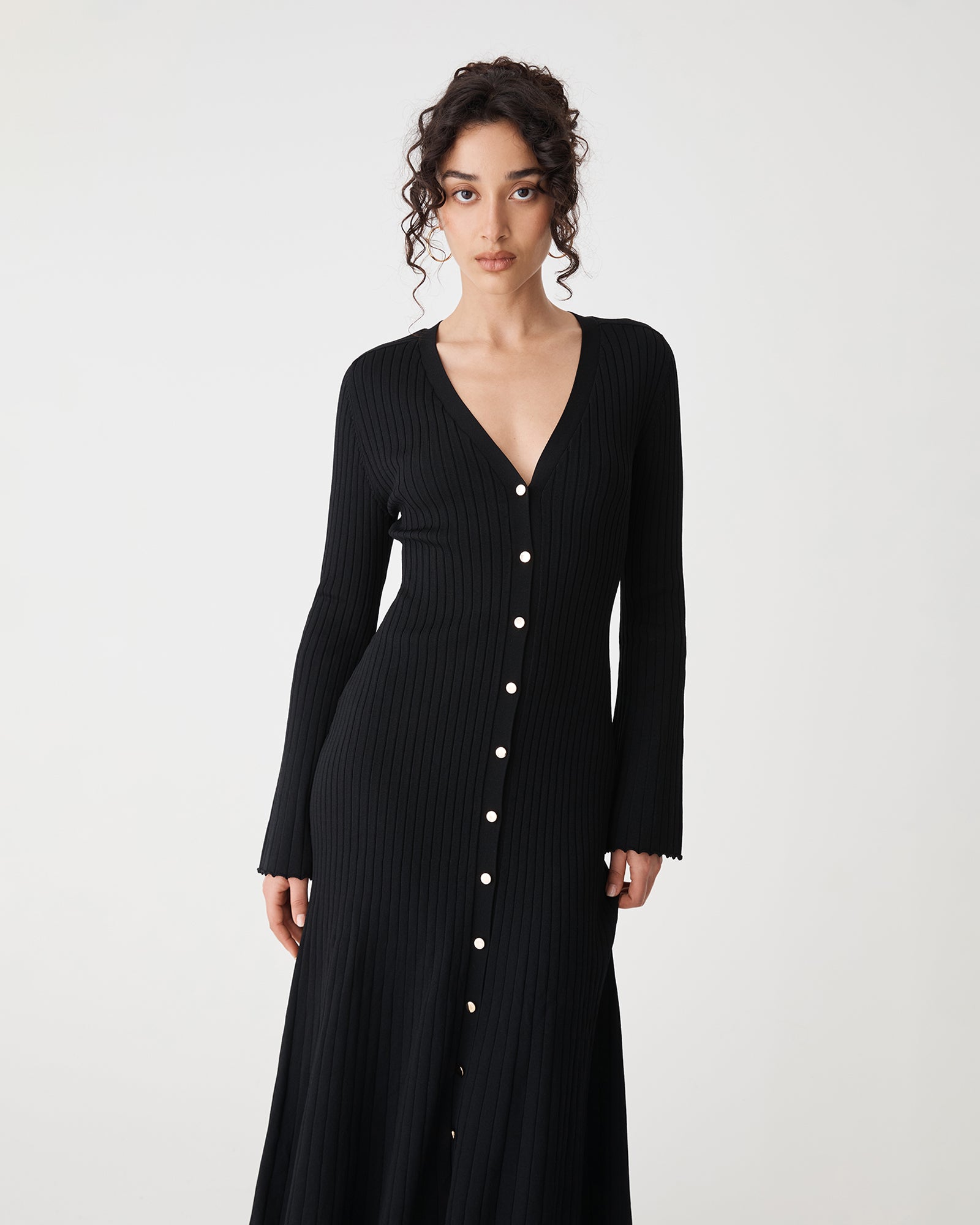 Danica V-Neck Rib Knit Dress
