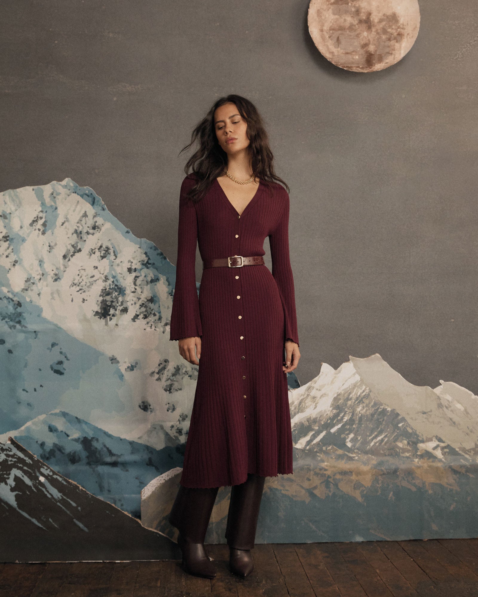 Danica V-Neck Rib Knit Dress
