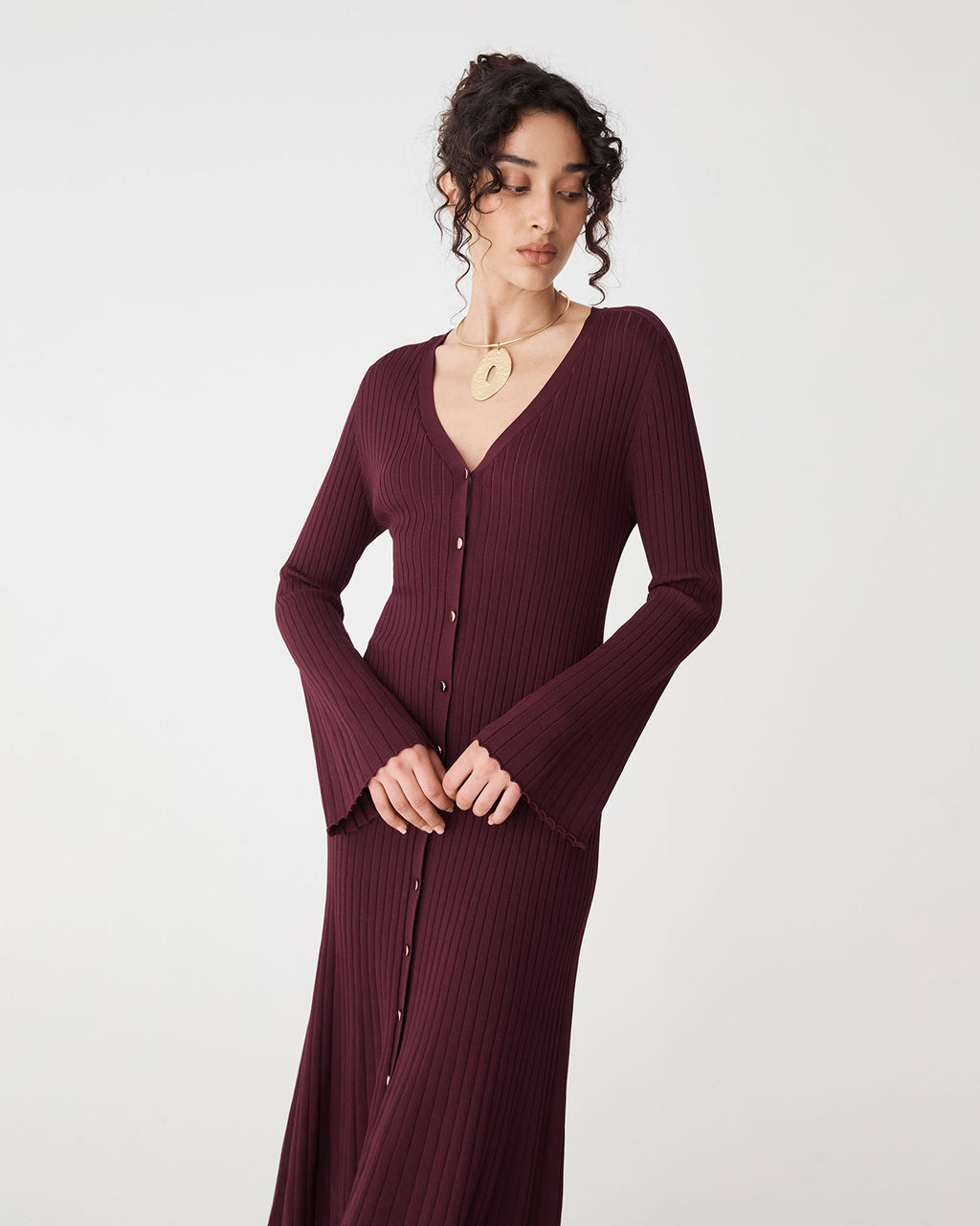 Danica V-Neck Rib Knit Dress
