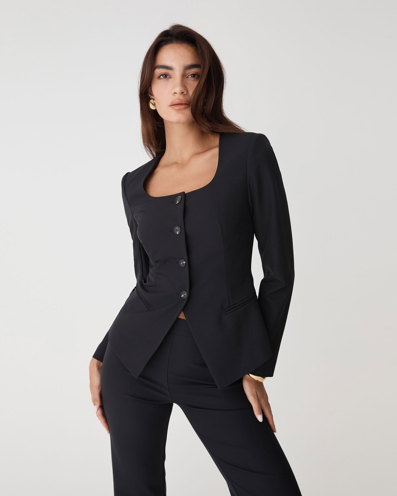 Thea Scoop Neck Blazer