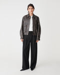 Ada Faux Leather Bomber Jacket