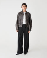 Ada Faux Leather Bomber Jacket