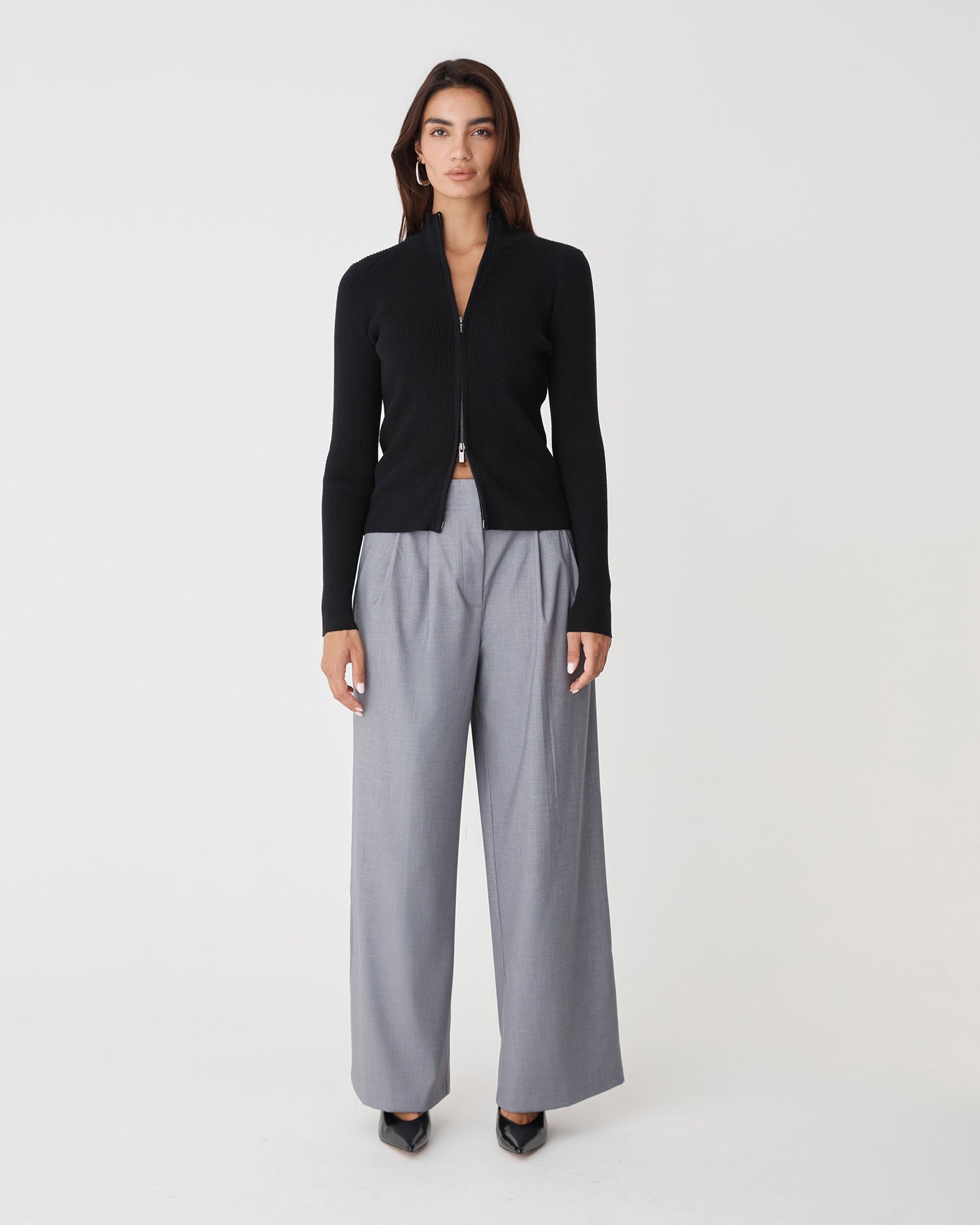 Blake Ribbed Zip Cardigan