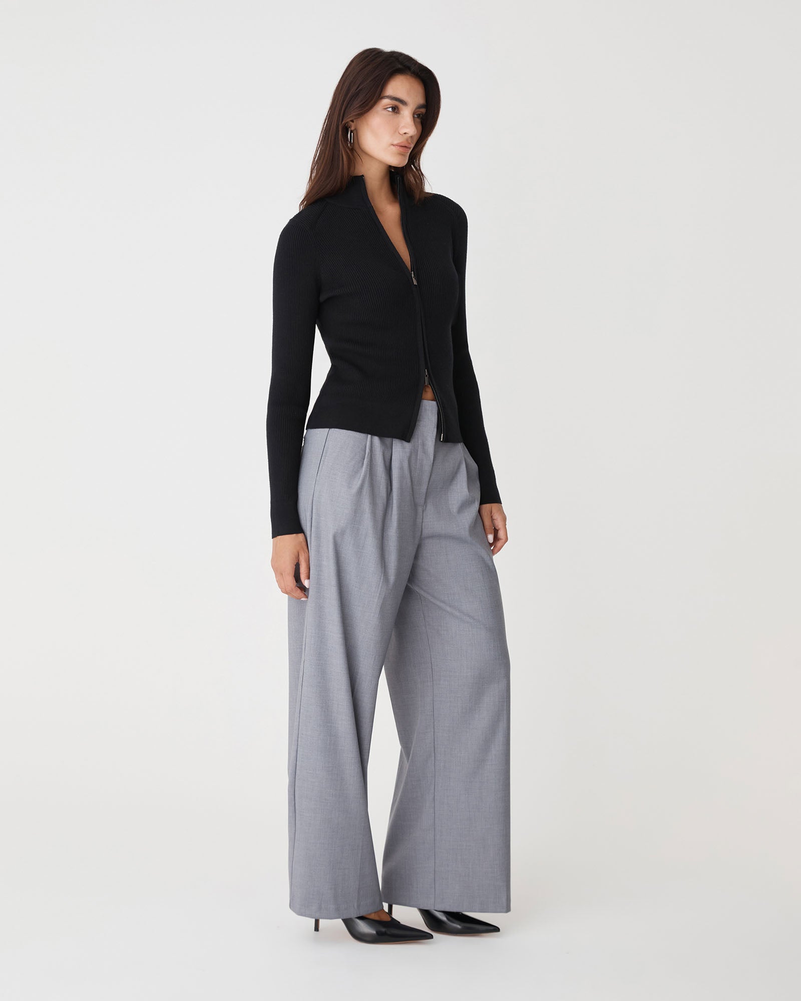 Blake Ribbed Zip Cardigan