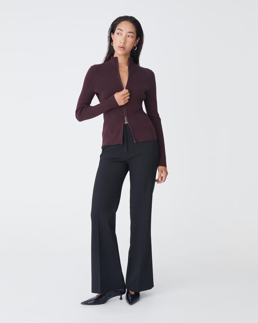Blake Ribbed Zip Cardigan
