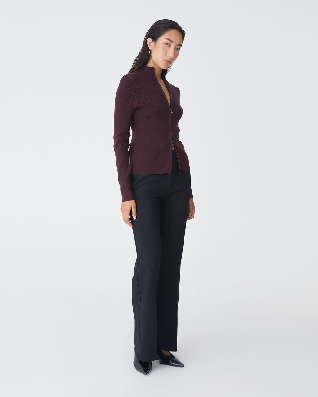 Blake Ribbed Zip Cardigan