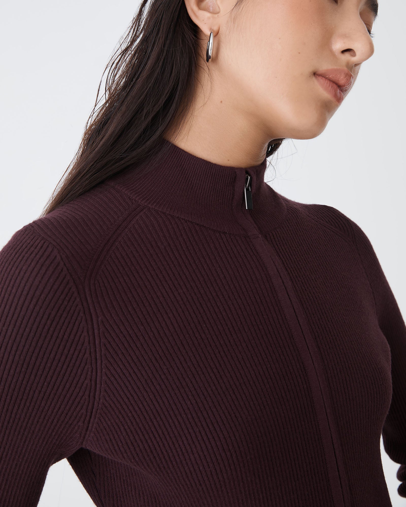 Blake Ribbed Zip Cardigan