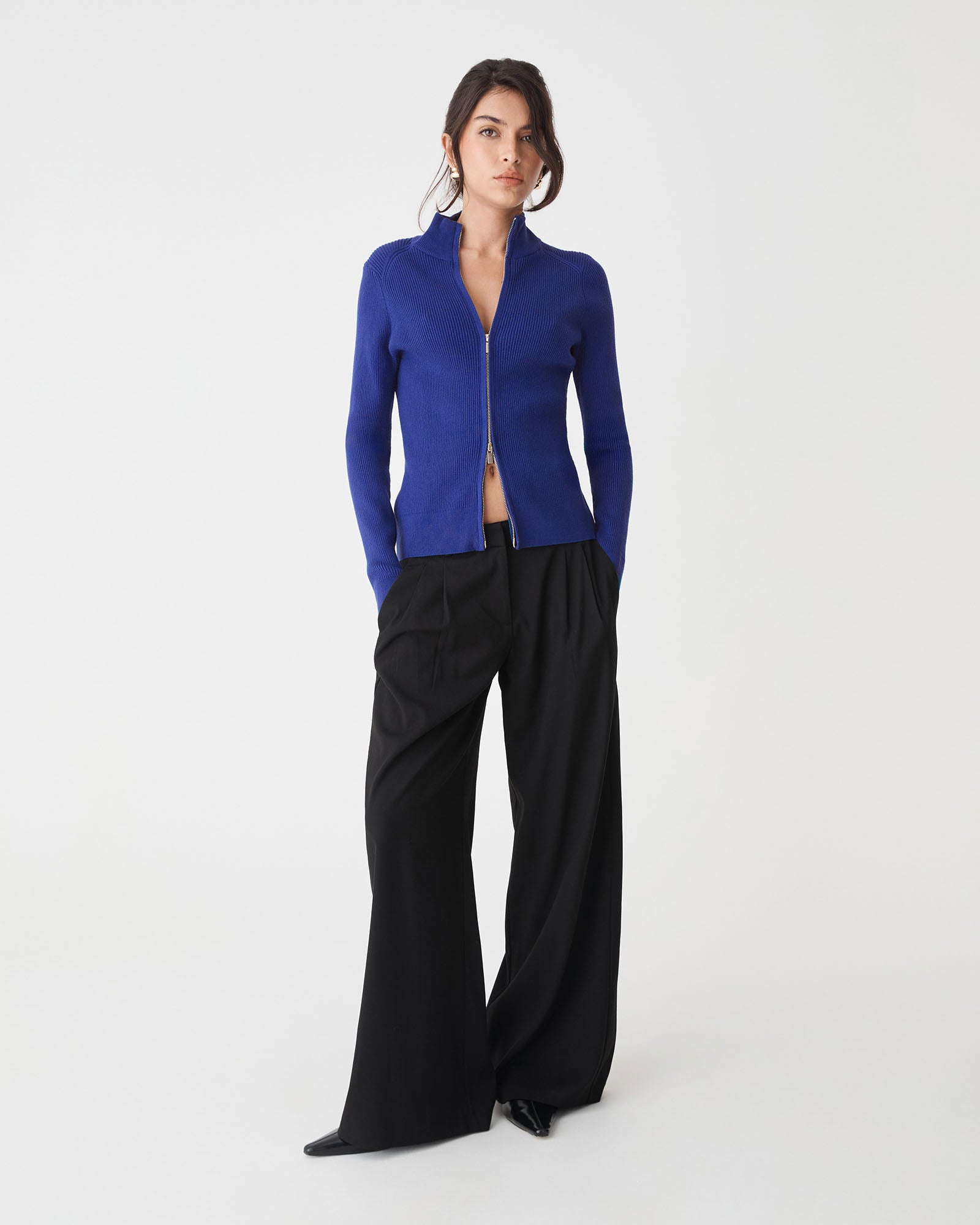 Blake Ribbed Zip Cardigan