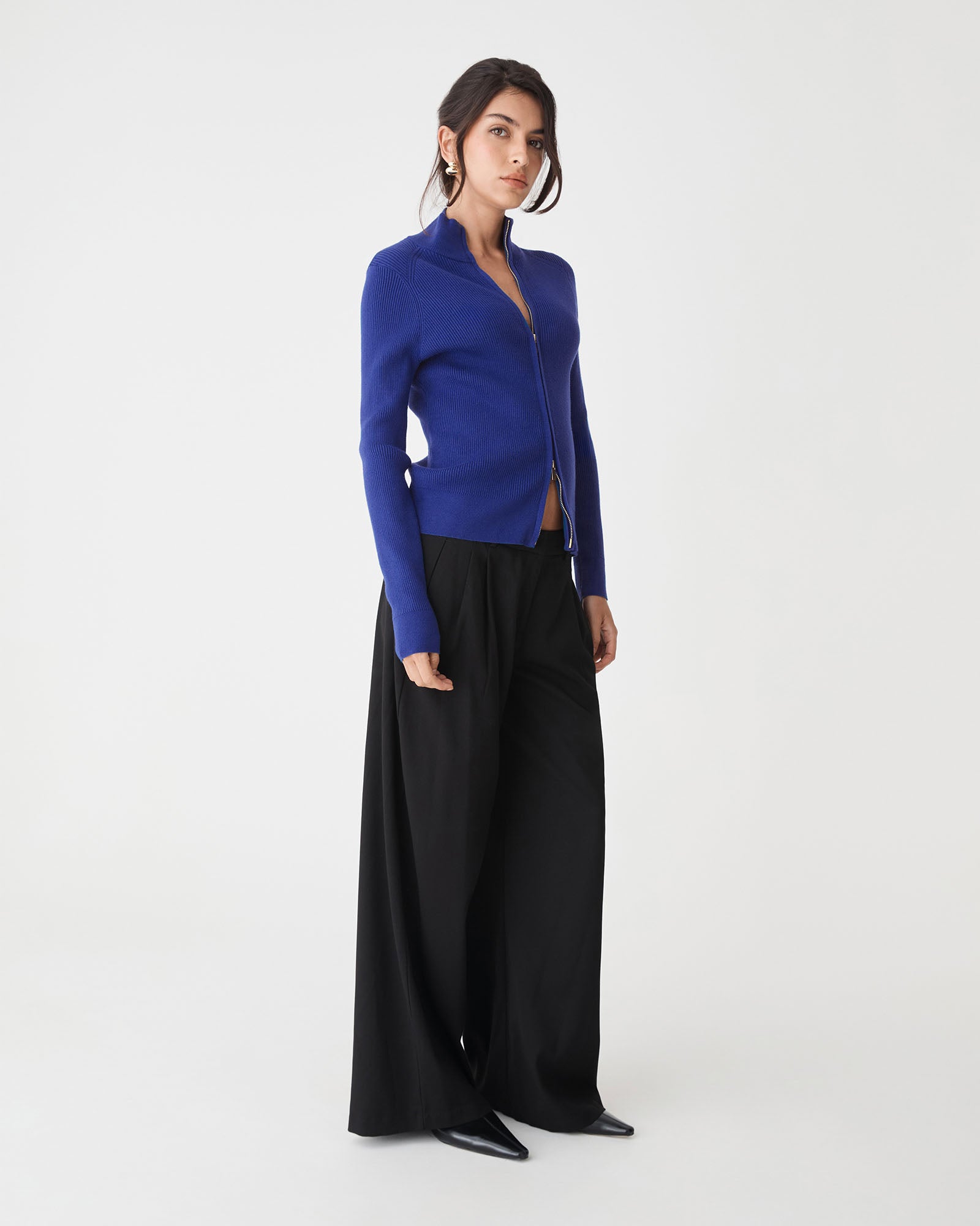 Blake Ribbed Zip Cardigan