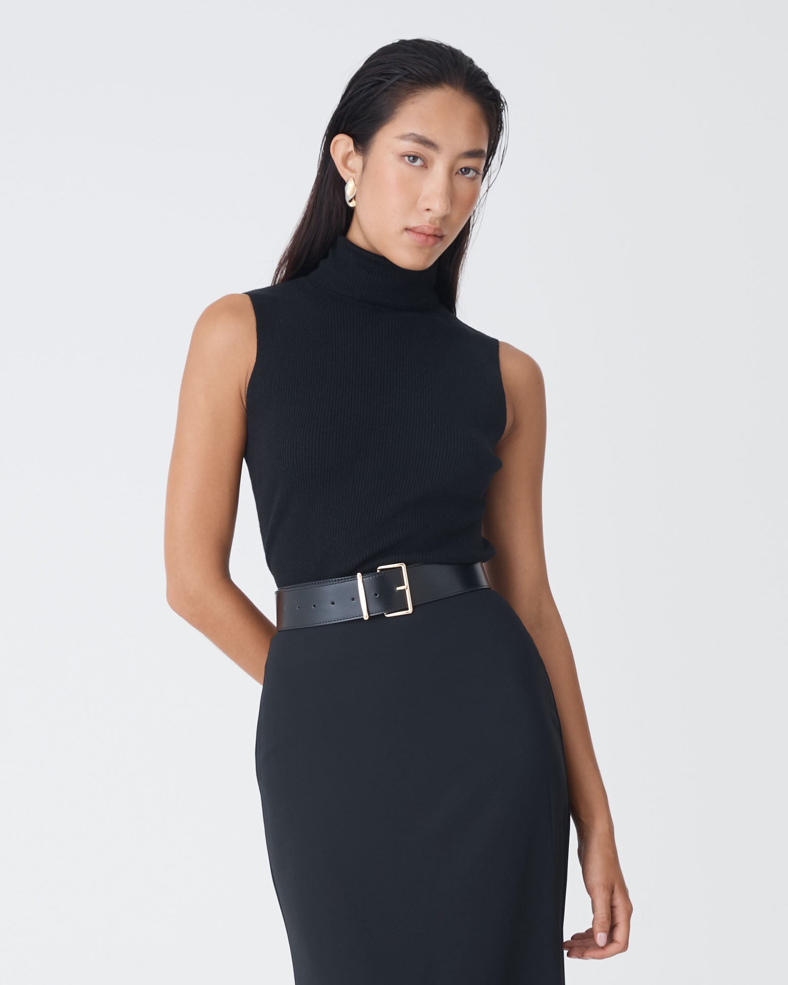 Suzie Turtleneck Rib Knit Top