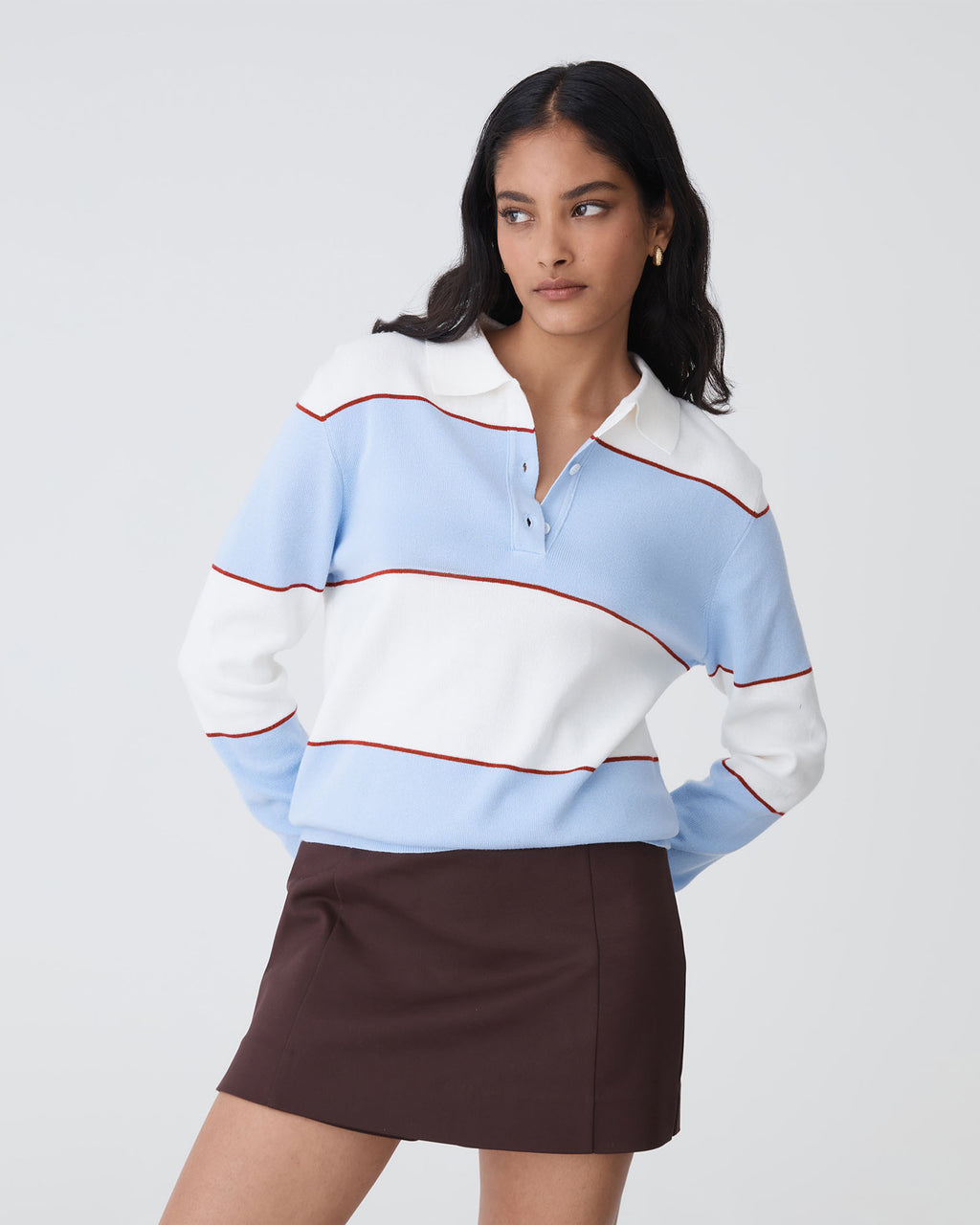 Brenda Stripe Collared Sweater