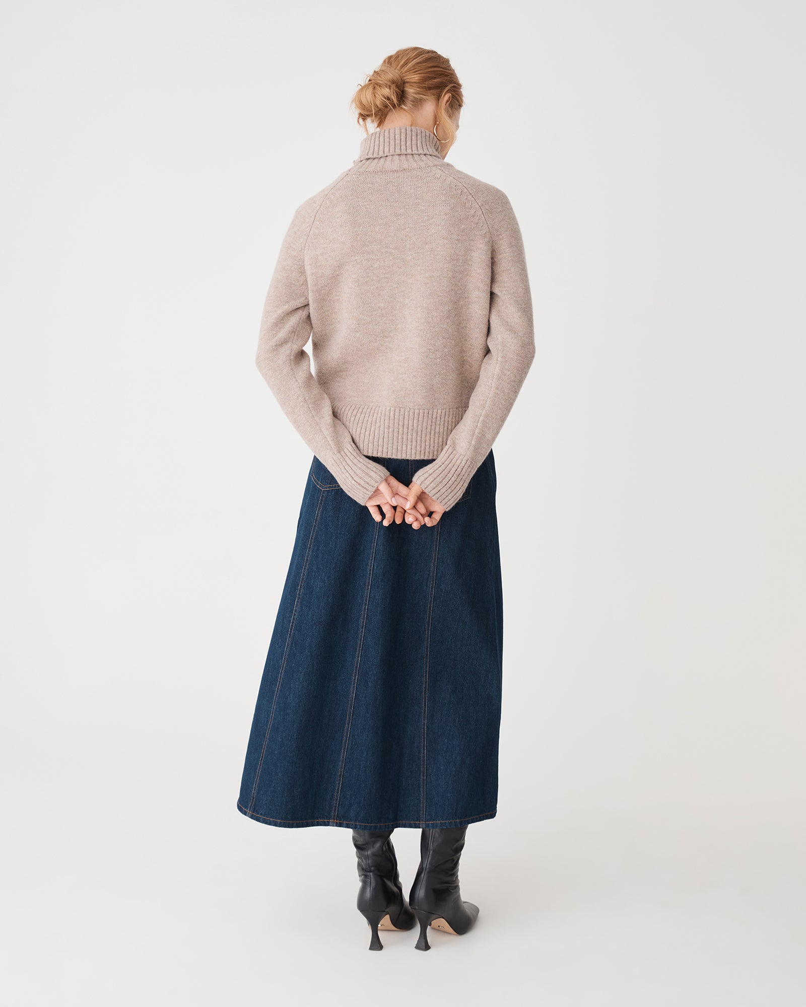 Jada Notch Hem Turtleneck Knit