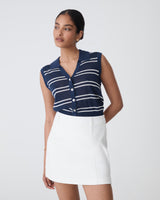 Kaia Striped Collared Top