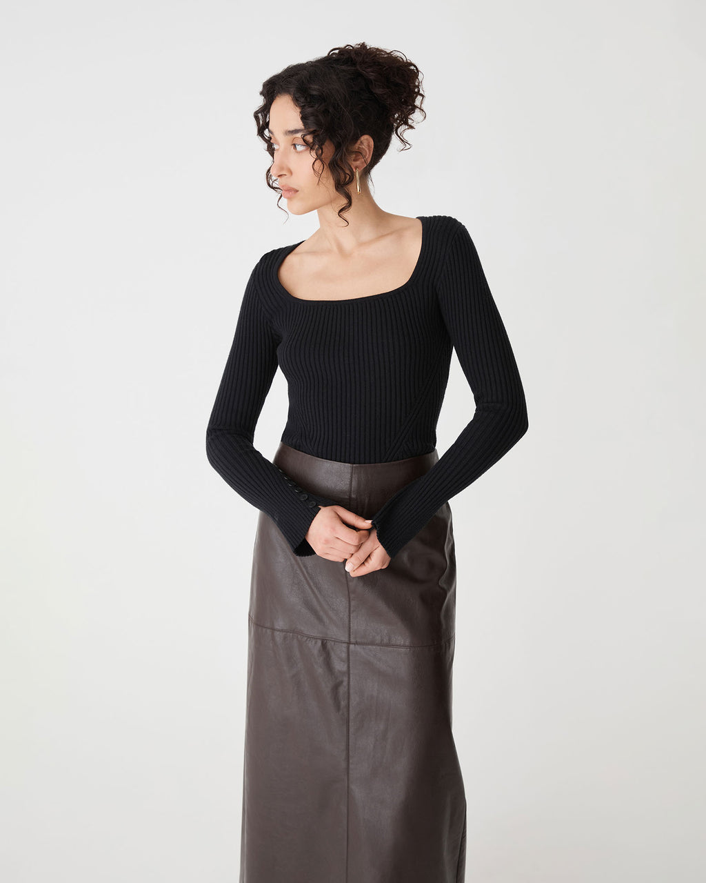 Zahlia Square Neck Rib Knit